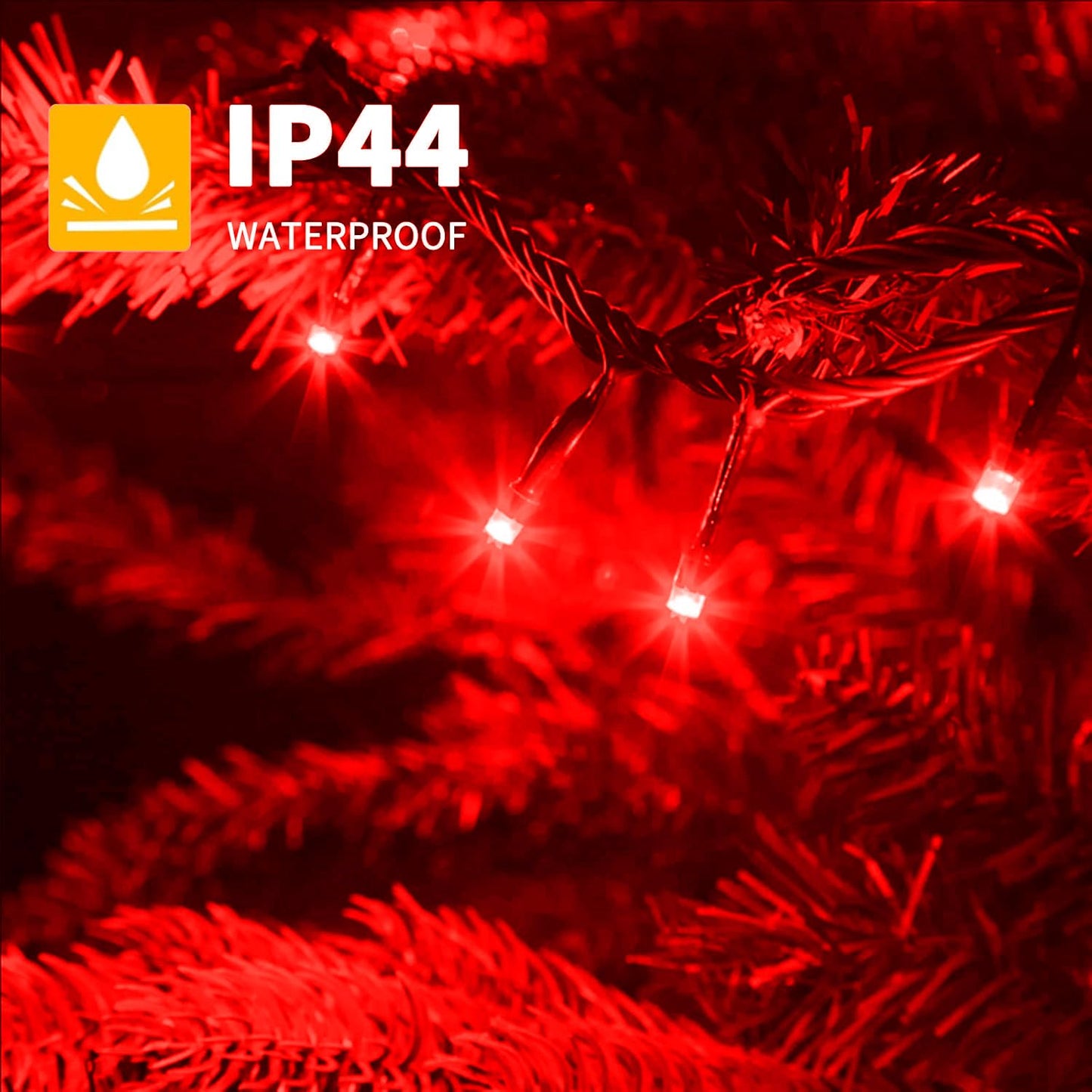 XTF2015 105ft 300 LED Christmas String Lights, End-to-End Plug 8 Modes Christmas Lights - UL Certified - Outdoor Indoor Fairy Lights Christmas Tree, Patio, Garden, Party, Wedding, Holiday (Red)