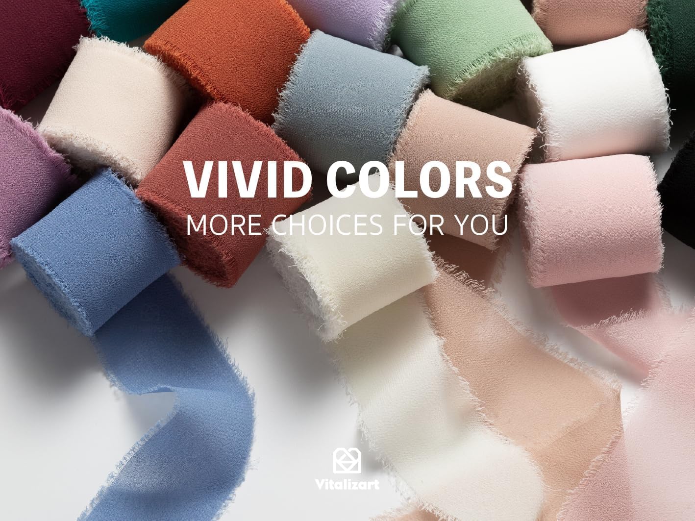 Vitalizart Terracotta Handmade Chiffon Silk Ribbon Fringe 3 Rolls 1.5" x 21 Yd Frayed Edges Ribbons for Wedding Invitations Bridal Bouquets Gifts Wrapping Crafts Holiday Decor