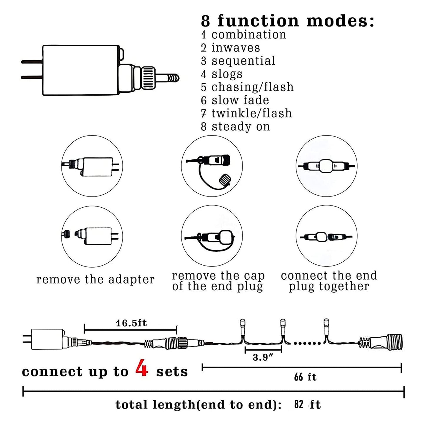Dazzle Bright Purple and Orange Halloween Lights, 66FT 200 LED Halloween Lights Outdoor with 8 Modes, Waterproof Halloween Decorations for Indoor Outdoor Patio Party