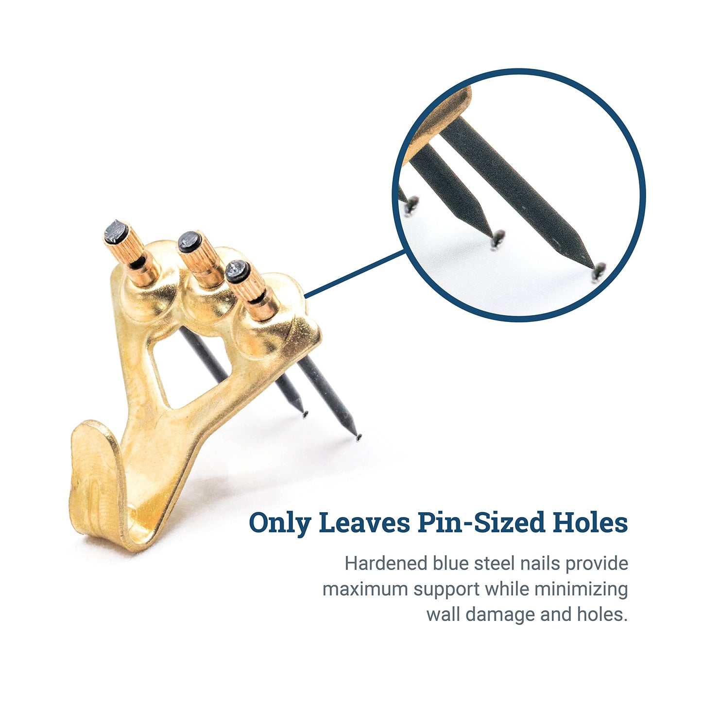 Heavy Duty Picture Frame Hooks Supports Up to 100 lbs - 10 Pack with Nails | Picture Hanging Hooks for Drywall - Mirror Hanging Hardware - Plaster Wall Frame Hangers