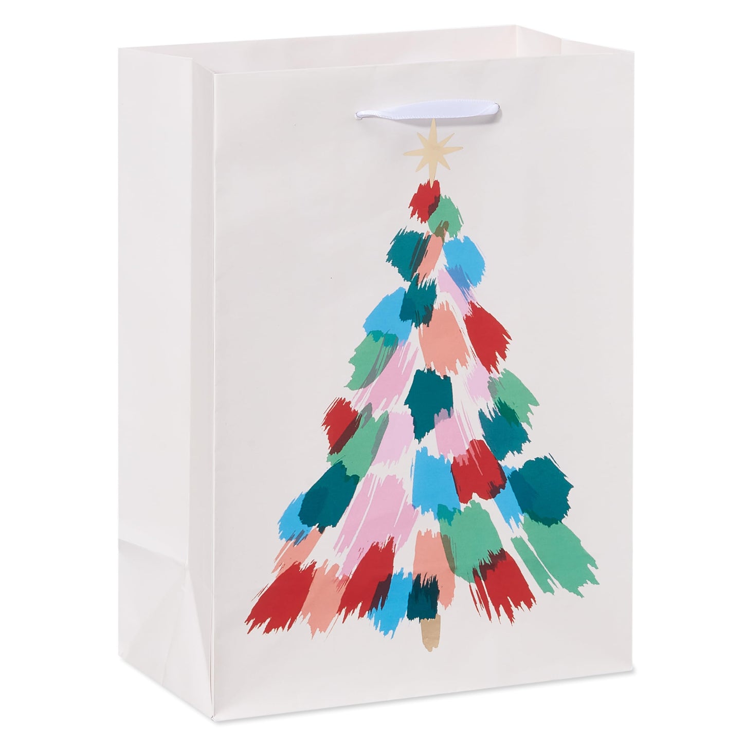 American Greetings 10" Medium Christmas Gift Bags, Santa, Ornaments, Stripes (4 Bags)