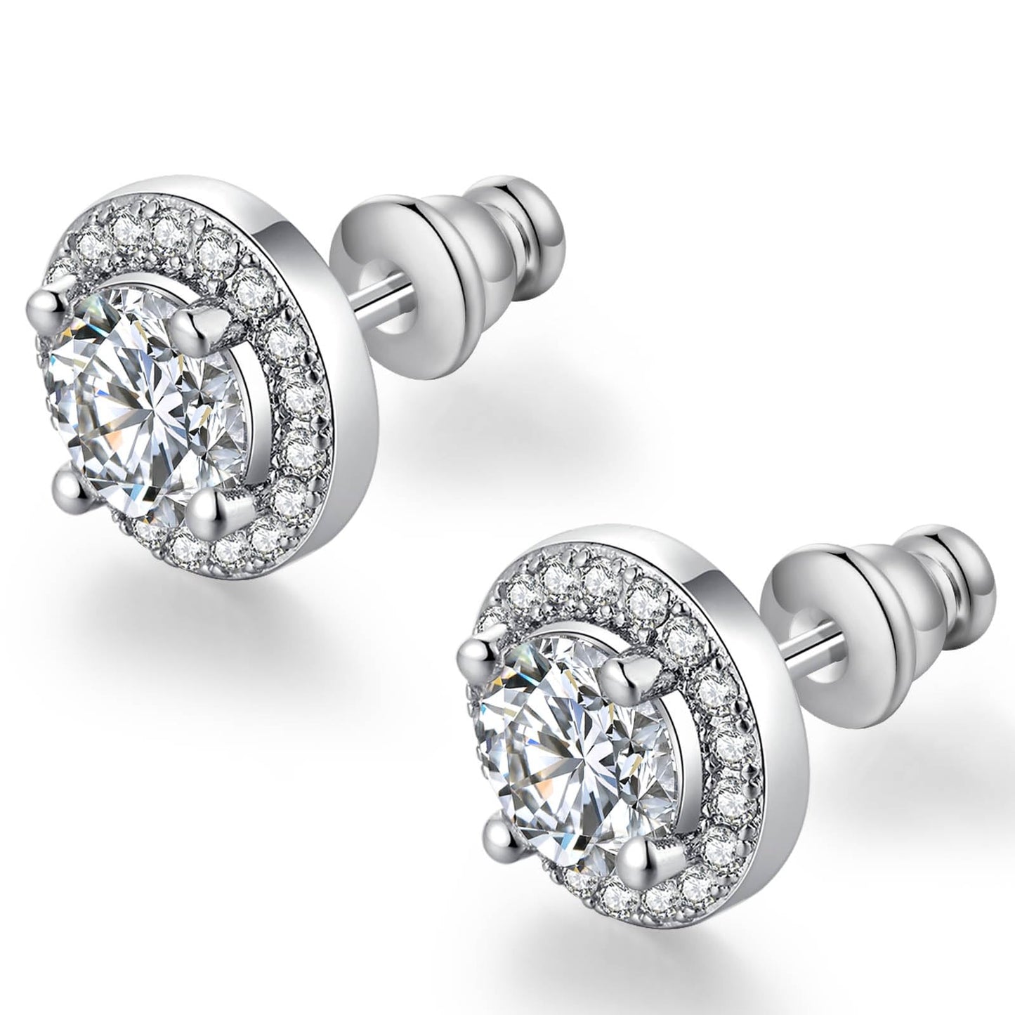 Catinee Earring Backs Replacements,14k Plated White Gold Earrings Back for Studs Secure,Hypoallergenic Earring Backs Apply to Earring Backs for Droopy Ears(6pcs/3pair)