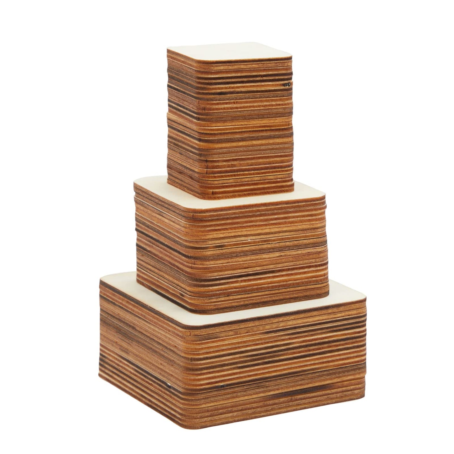 70 Pack Unfinished Wood Squares for Crafts, Wood Burning, Engraving (3 Sizes, 2", 3", 4")