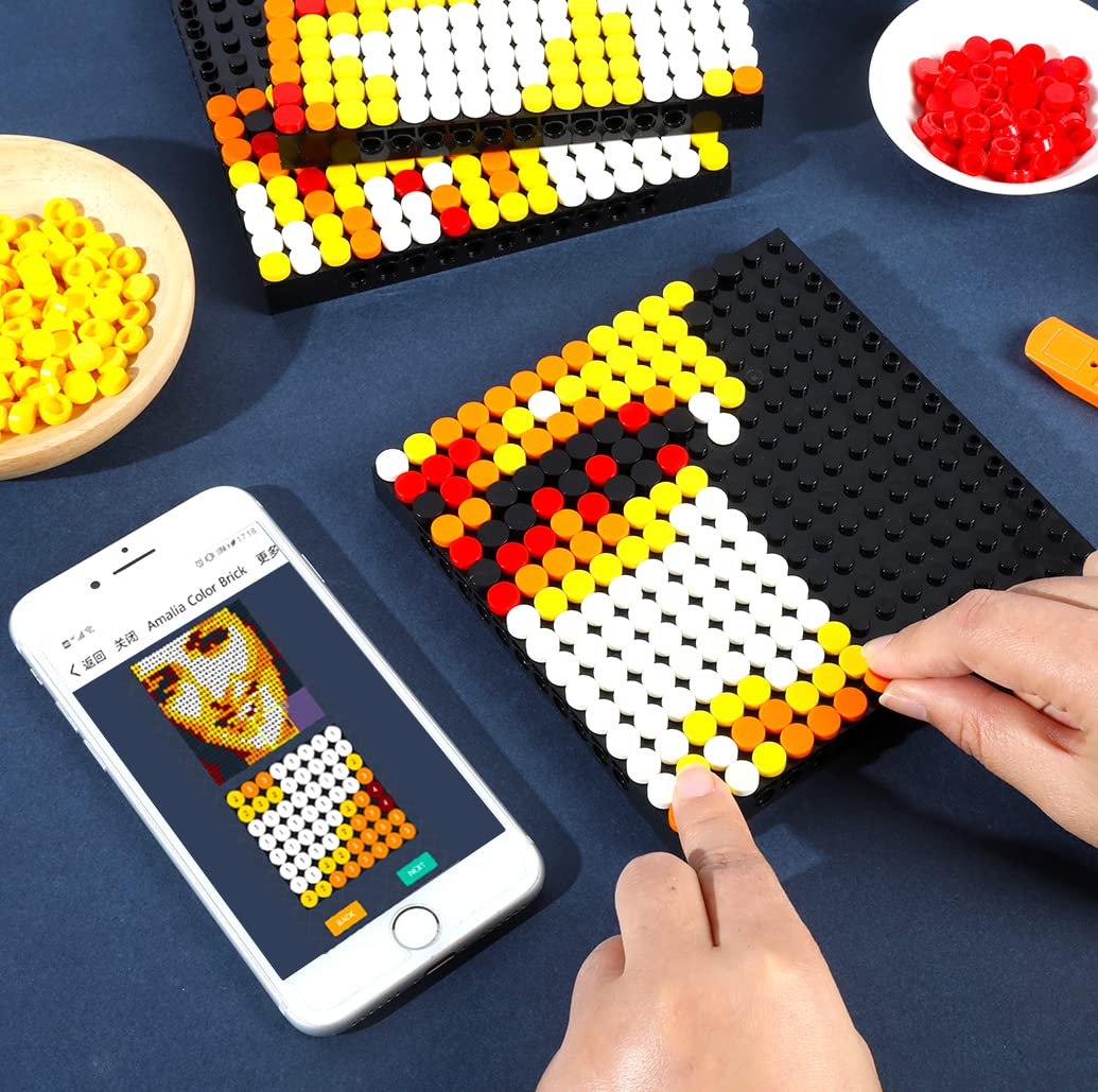 Amalia Personalized Mosaic Portrait Custom Building Kit Pixel Great Wall Art Decoration Customized Your Own Photo Picture-Energetic(L/15.1"x15.1")