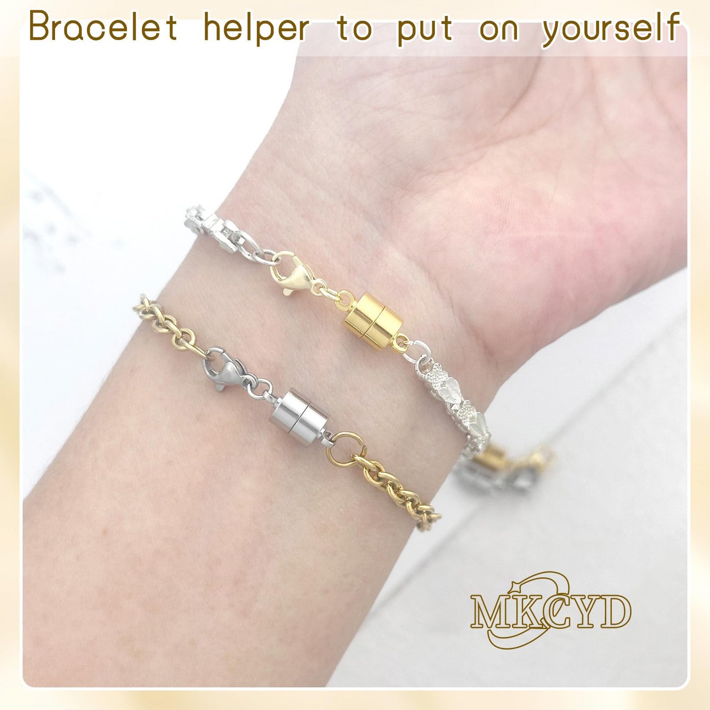 Magnetic Necklace Clasps with Lobster Clasp,14K Gold and Silver Magnetic Jewelry Clasps for Necklaces Extender Magnetic Clasp Bracelet Closures