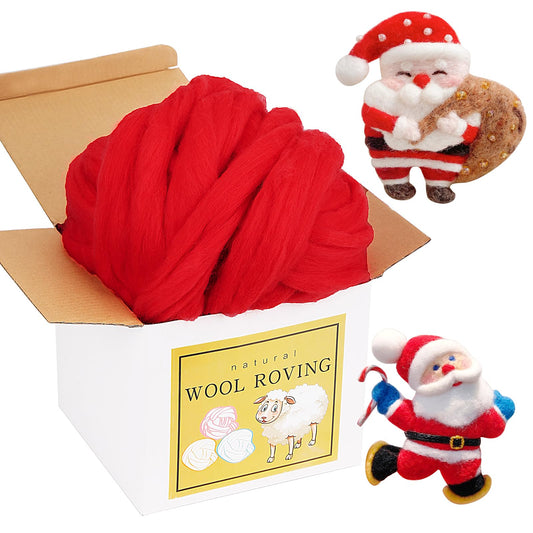 Wool Roving Bulk - 8.82oz Super Wool Chunky Yarn, Wool Roving Top for Needle Felting, Soft Felting Wool Supplies for Hand Spinning, Blending, Weaving and DIY Craft