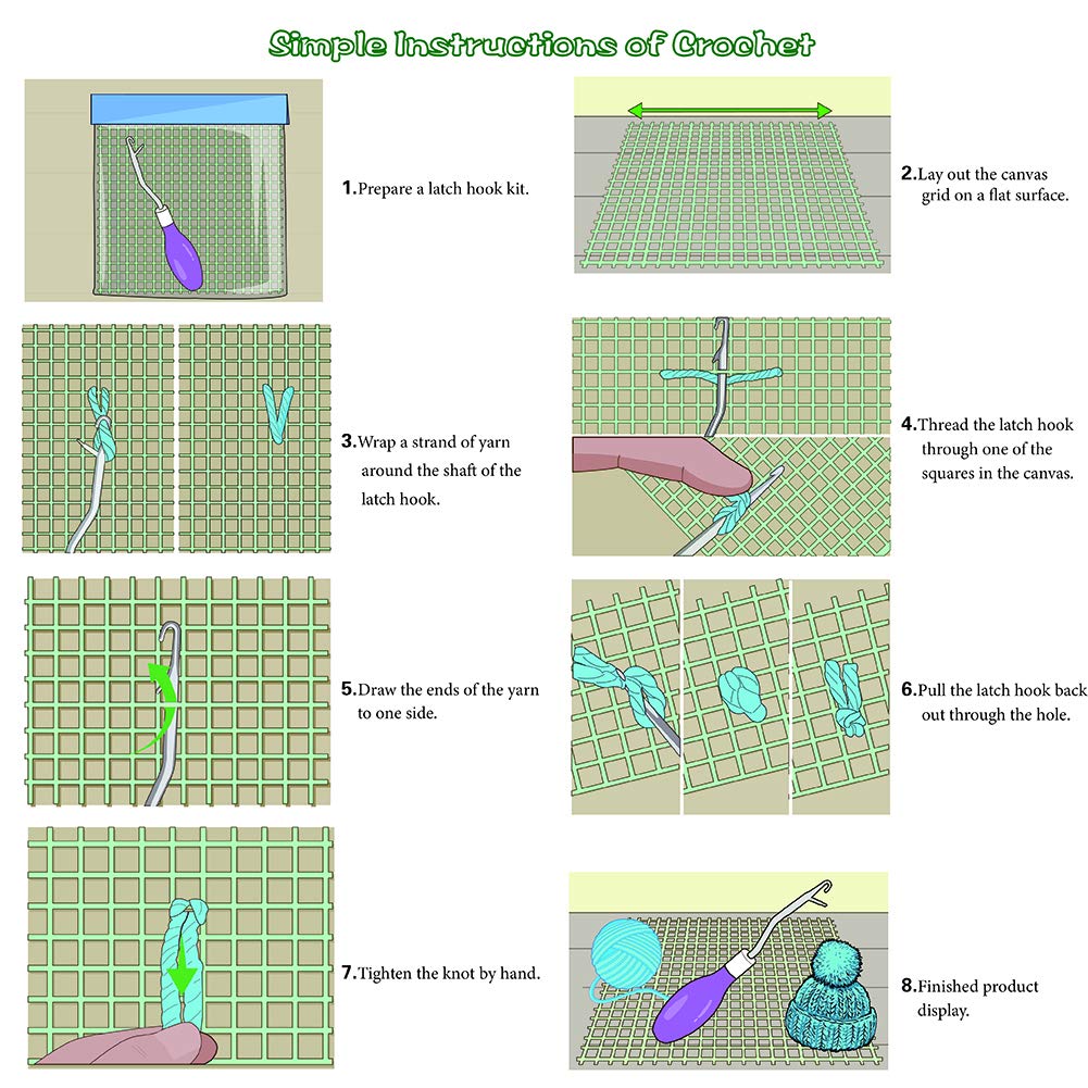 5 Pieces Different Size Latch Hook Set, Latch Hook Crochet Needle, Crochet Hook with Latch, Dreadlocks Crochet Hook Set, Latch Hook Crochet Needle, Bent Latch Hook for Carpet Making