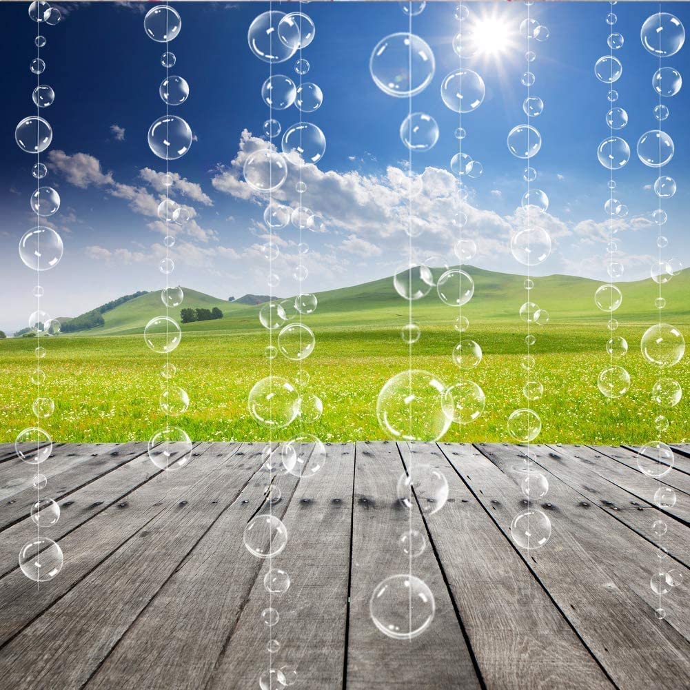 Decor365 6 Strings Under The Sea White Bubble Garlands Little Mermaid Birthday Party Decorations Bubble Under Water Bday Hanging Streamer Beach Banner Underwater Backdrop Kids Ocean Party Supplies