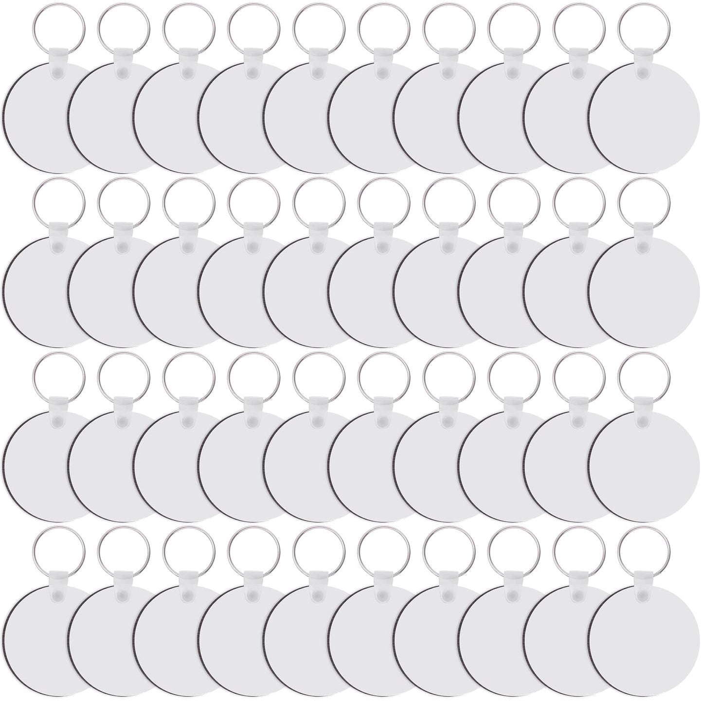 Duufin 120 Pieces Round Sublimation Keychain Blanks Double Side Heat Transfer Blanks MDF Blank Board Key Rings Blanks for Sublimation DIY and Craft