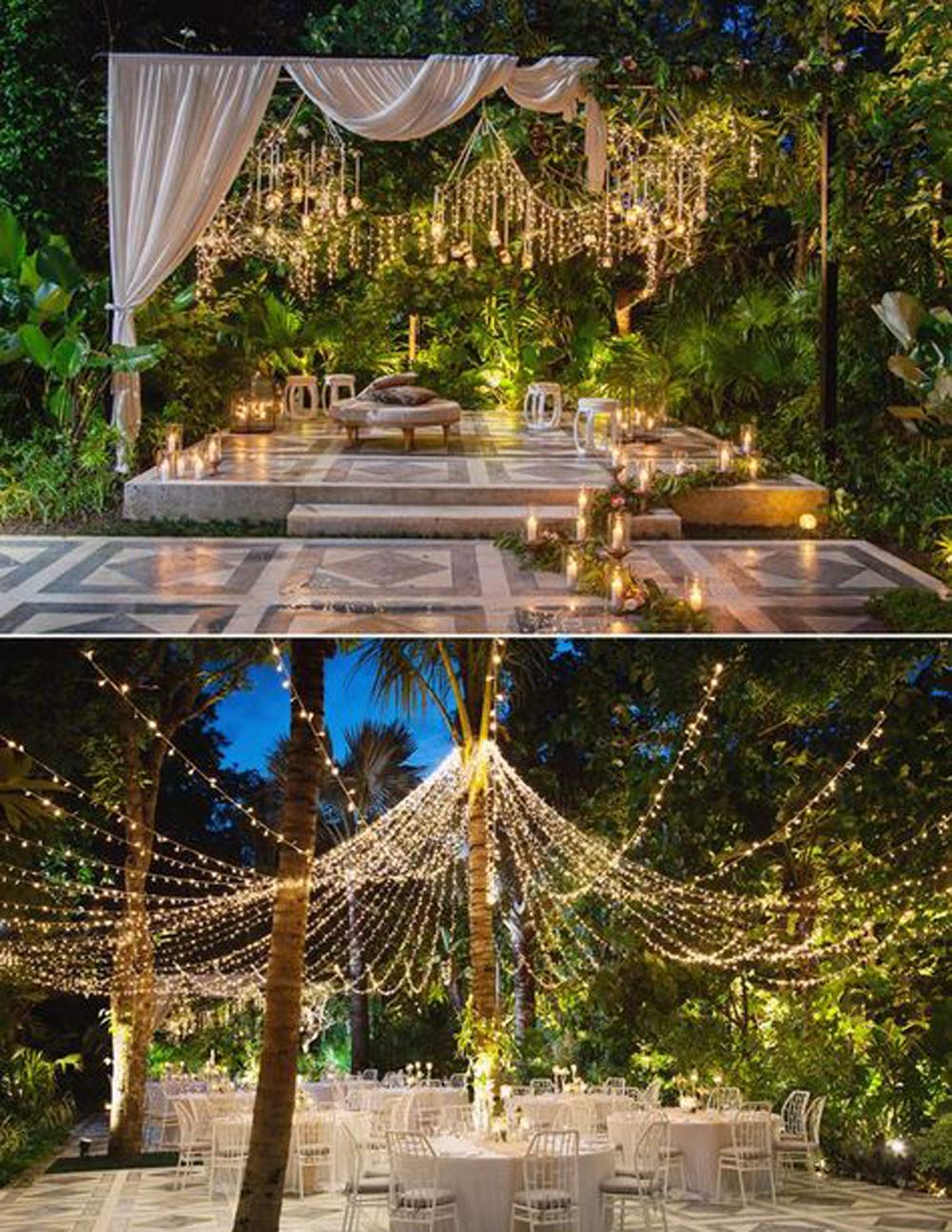 Twinkle Star 100 LED String Light for Wedding Party Bedroom,33 ft for Plug in String Lights 8 Modes Waterproof for Indoor Outdoor (*Warm White, 33 ft)