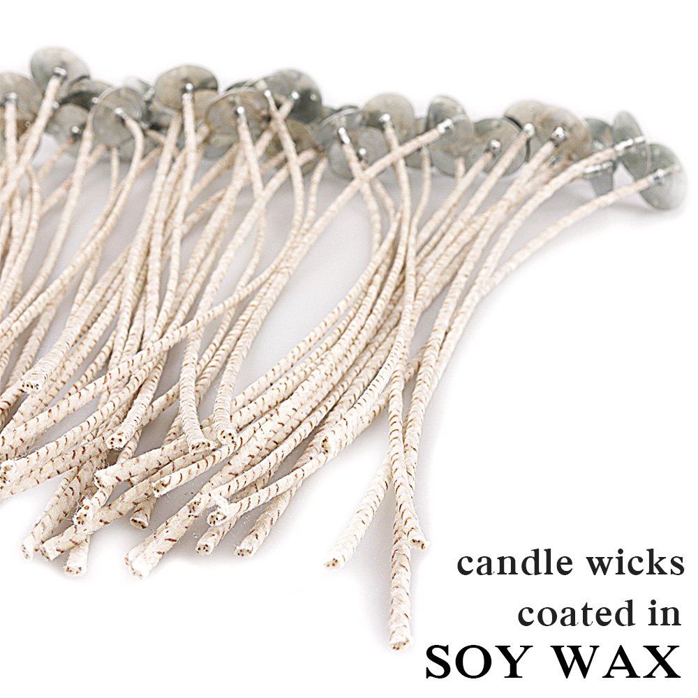 EricX Light Soy Wax Candle Wicks,Cotton and Paper Interwoven core,8" 100 pcs