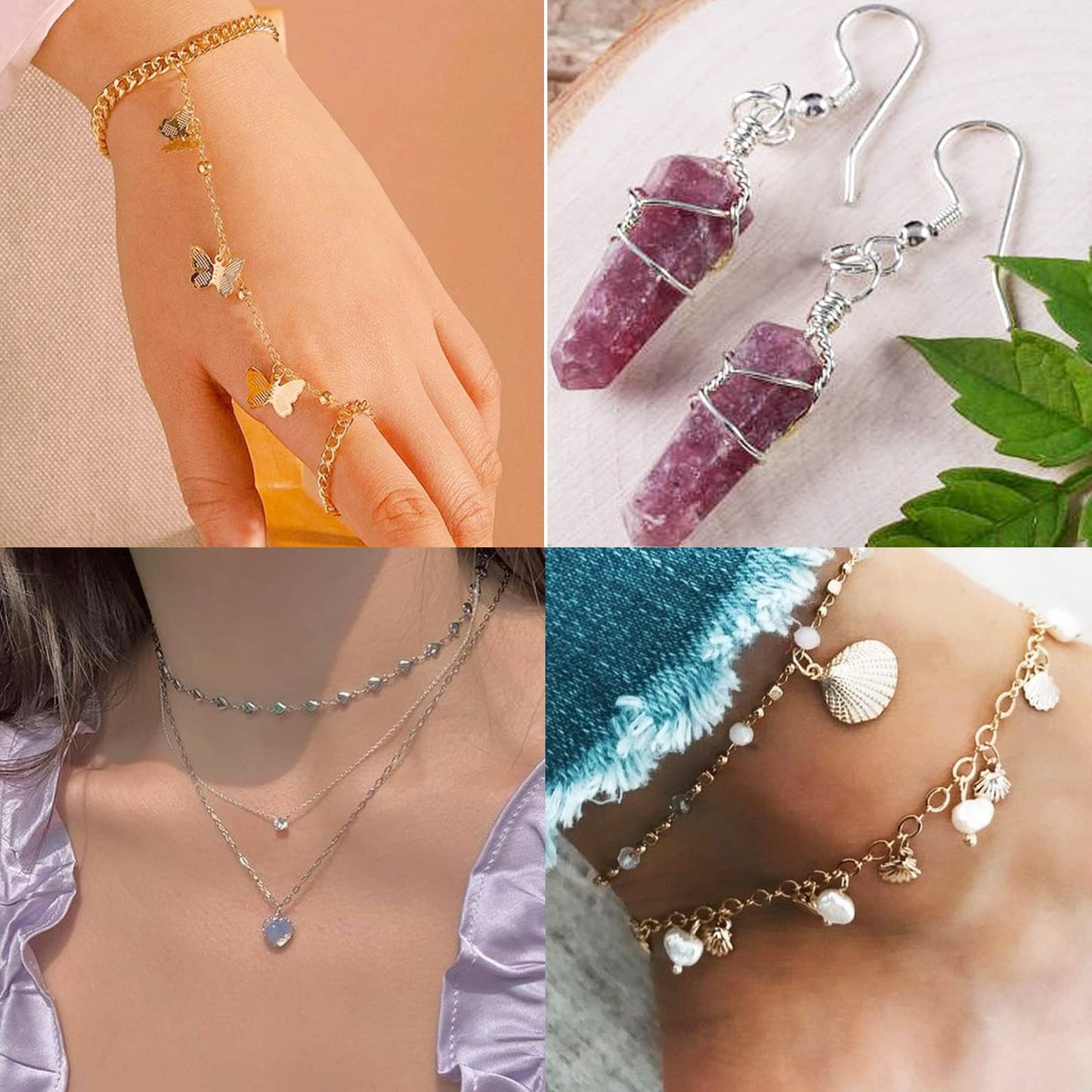 Jump Rings for Jewelry Making Kit, 1200 pcs Open Jump Rings Jewelry Repair Kit for Necklace Bracelet, Lobster Clasps and Closures Repair Supplies Kit with Pliers Tweezers (Gold/Silver)