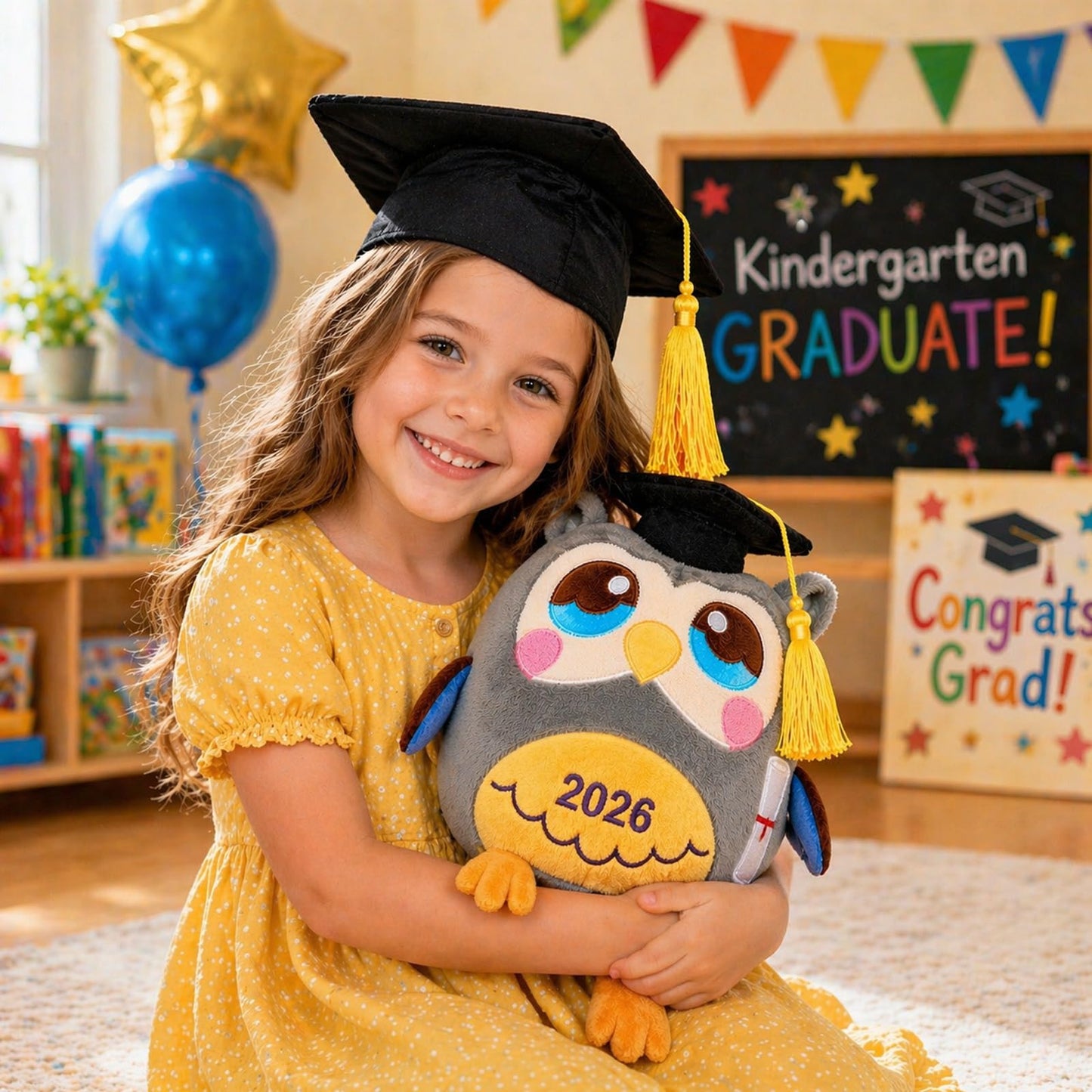 Rdogeia Graduation Stuffed Animal 2026,11.8" Graduation Owl Plush Stuffed,Kindergarten Graduation Gifts for Kids Boys Girls,Class of 2026 Kindergarten Preschool,with Black Cap