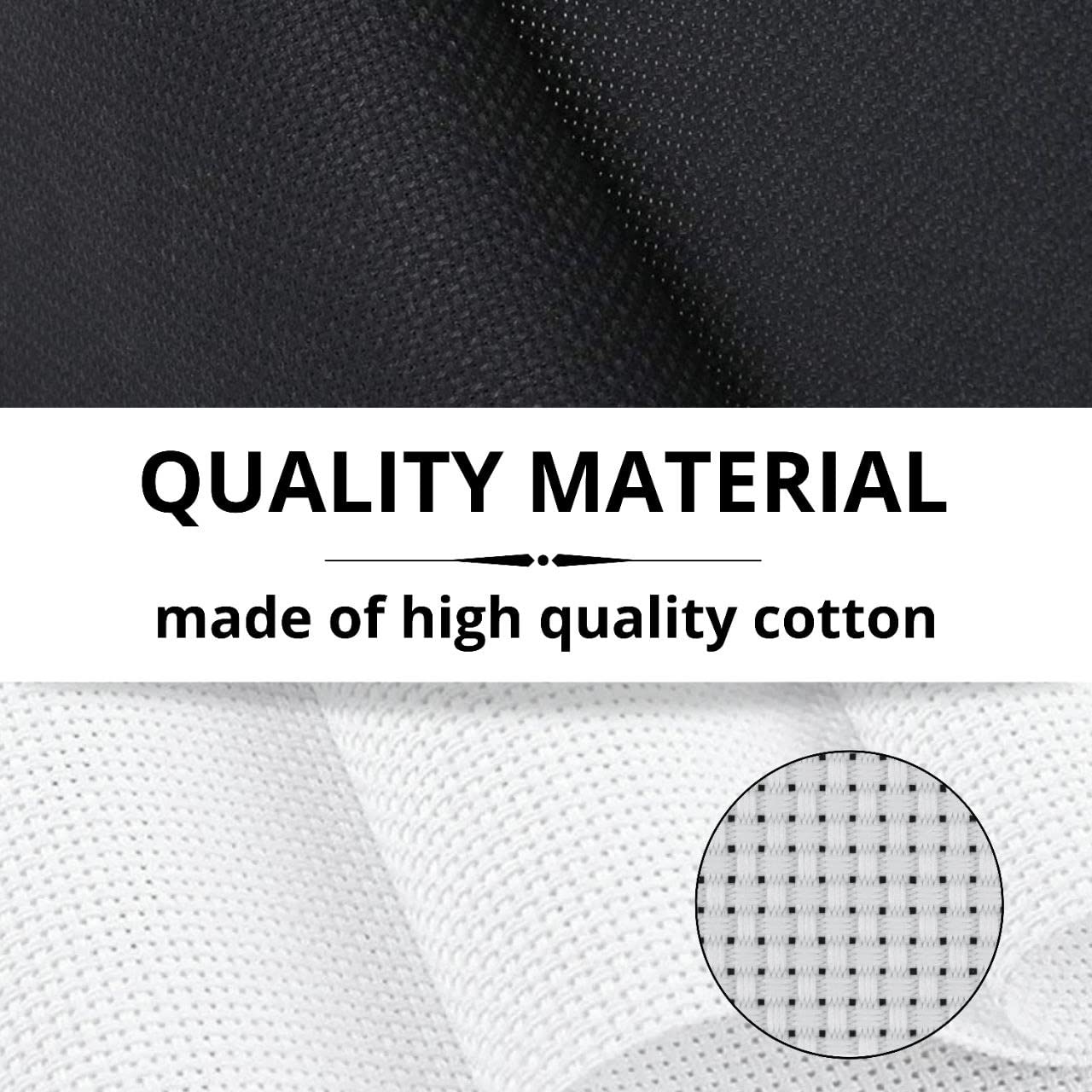 6PCS Aida Cloth 14 Count 3 Pieces Black Cross Stitch Fabric and 3 Pieces White Cross Stitch Fabric Cotton Embroidery Cloth for Needlework 14 Count for Craft Embroidery