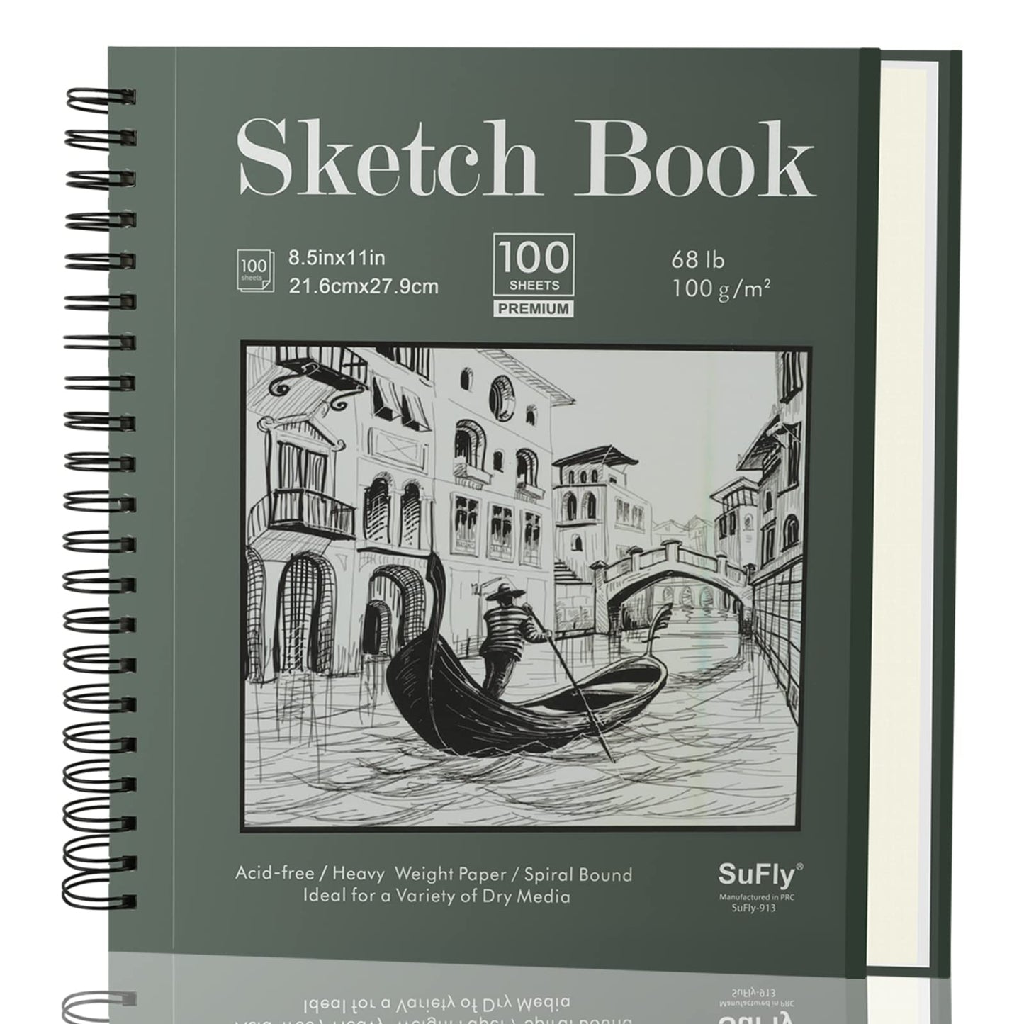Sketch Book 8.5 x 11, Sketch Pad, Pack of 1 (68lb/110gsm), 100 Sheets Spiral Sketchbook, Acid Free Drawing Paper, Sketch Pads for Drawing for Adults, Art Paper for Drawing and Painting for Kids.