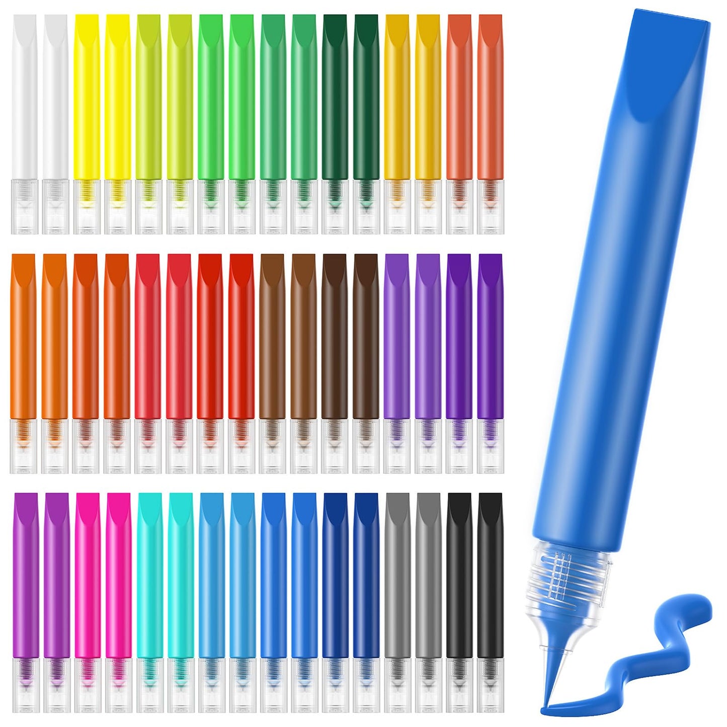 HBorna 48 Pcs Suncatcher Paint Pens Stained Glass Paint Pigment Window Art Pens Suncatcher Paint Crafts Sets (10ML Each,24 Colors)