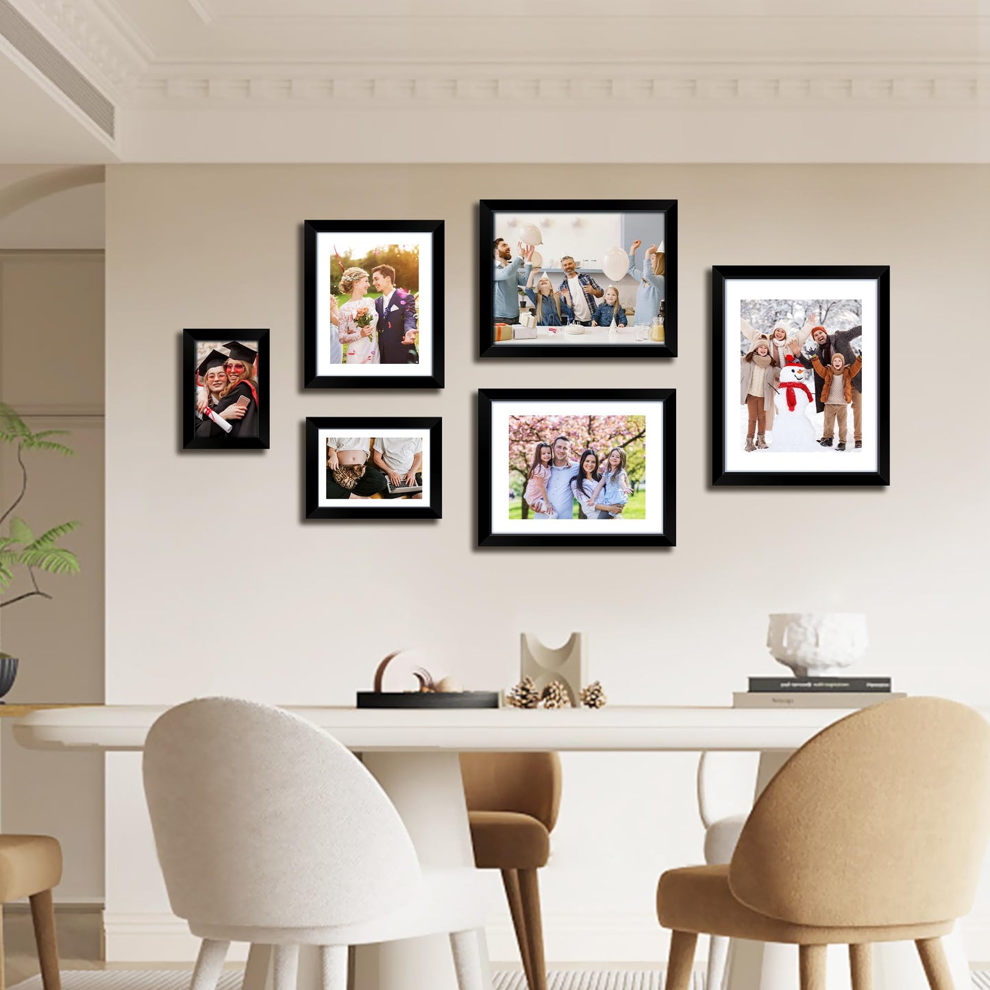 8x10 Picture Frame, Black Photo Frame with HD Plexiglass, Display Pictures 5x7 with Mat or 8x10 Without Mat, Picture Frames Collage for Tabletop or Wall Display, 2 Pack