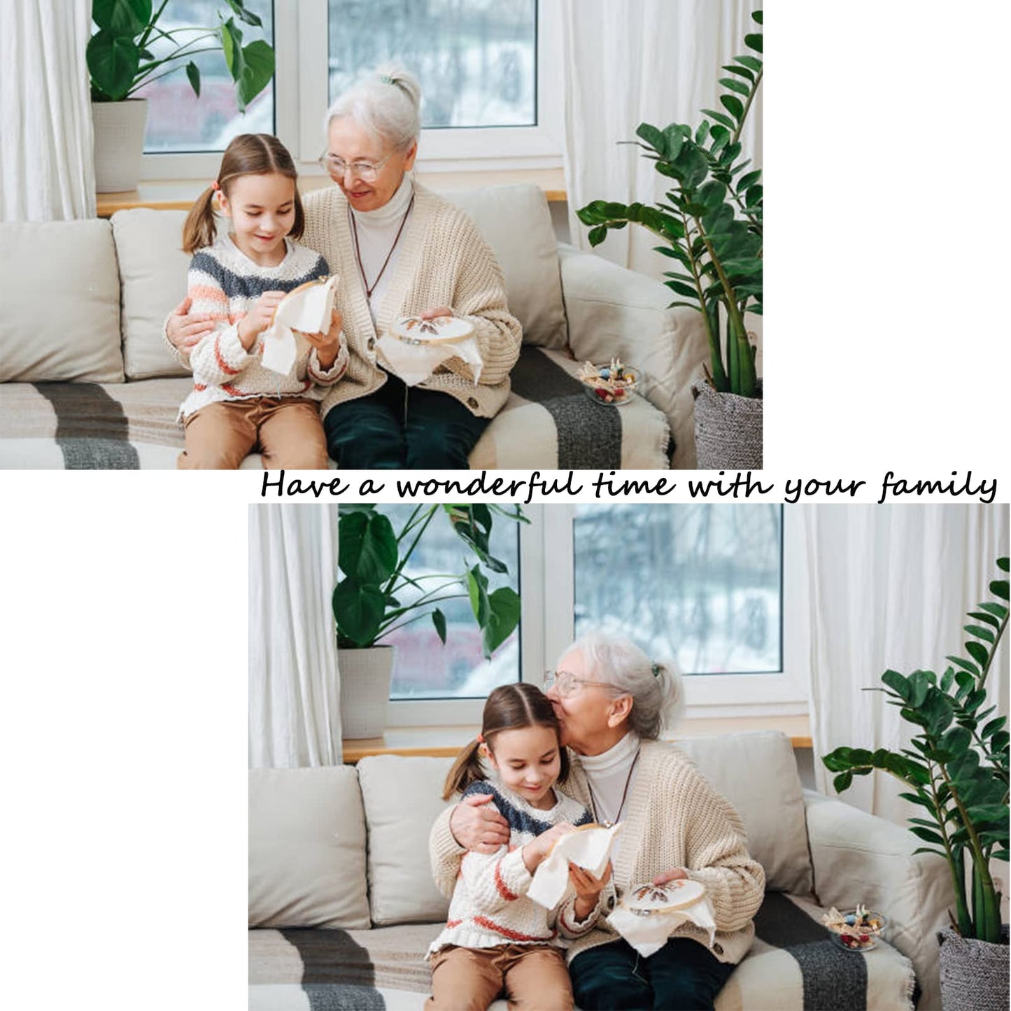 Picoey Modern Flower Heart Embroidery Kit for Beginners with Pattern and Instructions,4 Pack Cross Stitch Kits,2 Wooden Embroidery Hoops,Threads and Needles,Needlepoint Kit for Adults