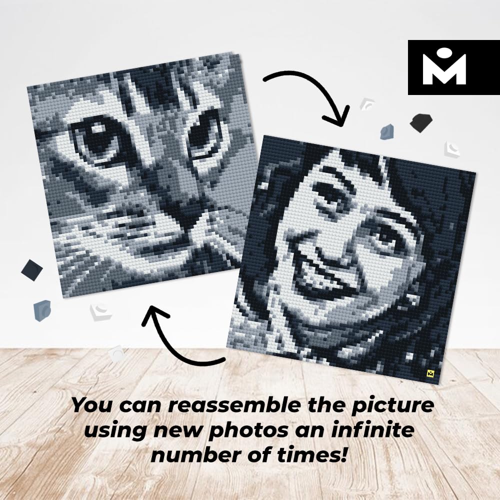 MOZABRICK Photo Construction Set Model S - Transform Any Picture into a Mosaic Wall Art Using Our Constructor and Web App. Infinite Pixel Art Possibilities Using Your Photos!