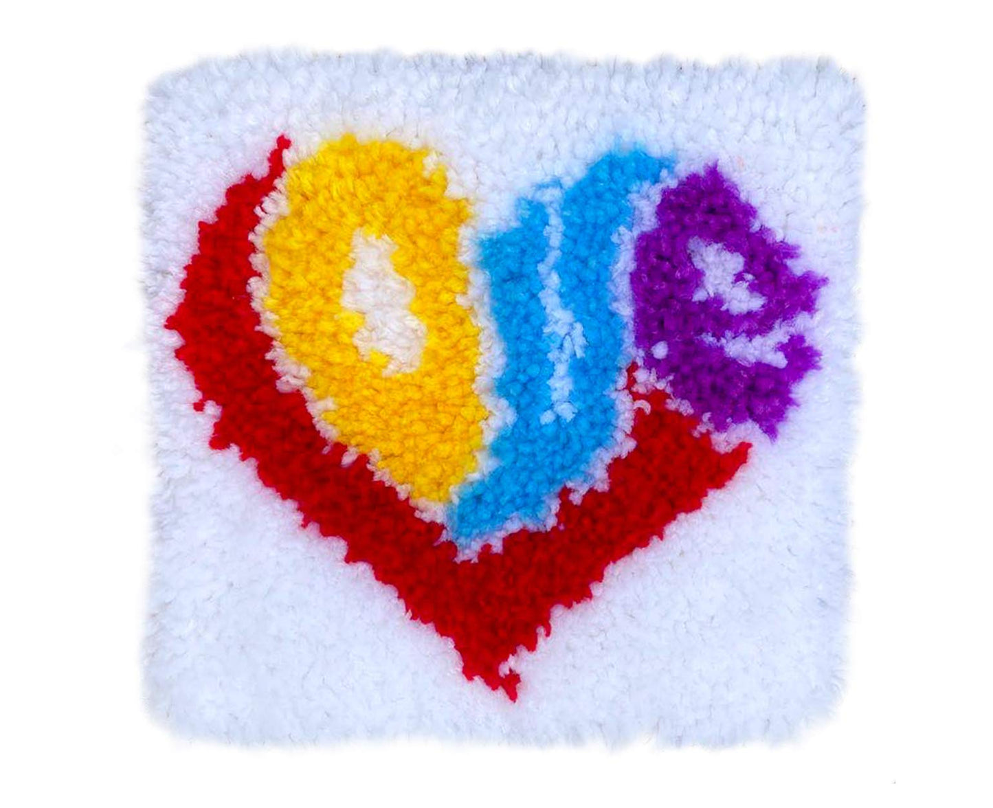 ZuoAnLF Latch Hook Kits for Adults Kids,Soft Simple Embroidery DIY Latch Hook Craft Kit with Printed Pattern Include Latch Hook10x10 Inch (Love)