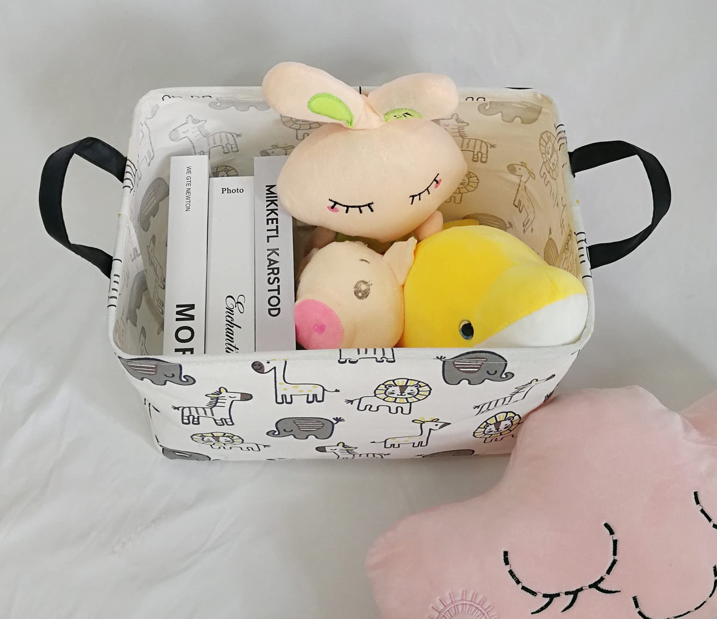 MAIZMZ Rectangular Storage Basket Collapsible Organizer Bin Waterproof Toy Box for Organizing Home/Dorm/Kitchen/Pet/Office/Closet/Shelf/Gift Baskets (animal), Yellow