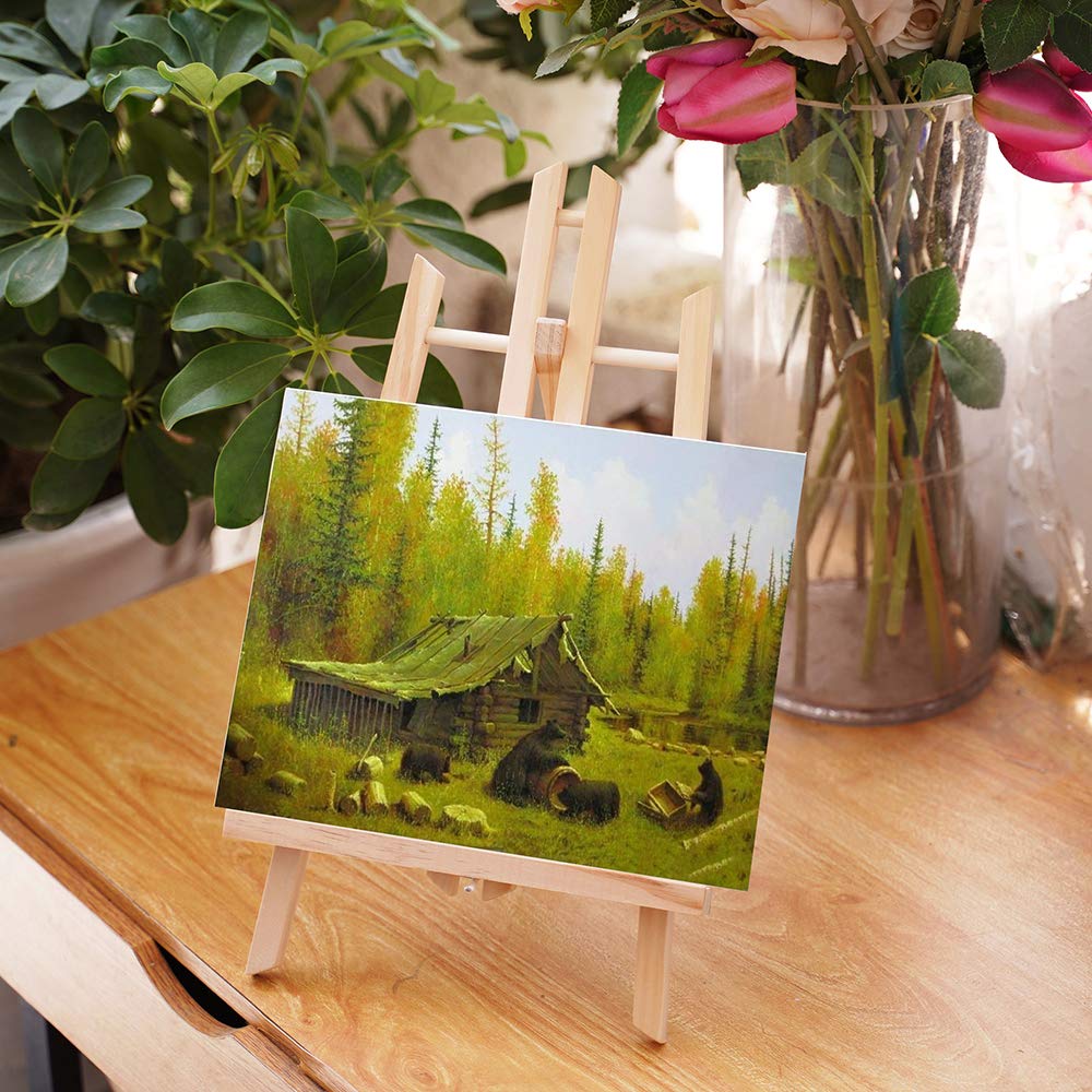 OYBUFSH 16 inch Tabletop Display Artist Easel Stand(1-Each), Accommodates Canvas Art up to 13" high, Tabletop Display Painting for Kids and Adults, Wood…