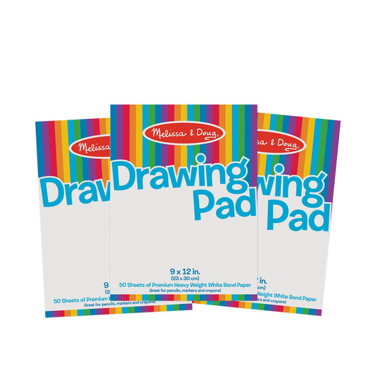 Drawing Paper Pad (9 x 12 inches) - 50 Sheets, 3-Pack - FSC Certified