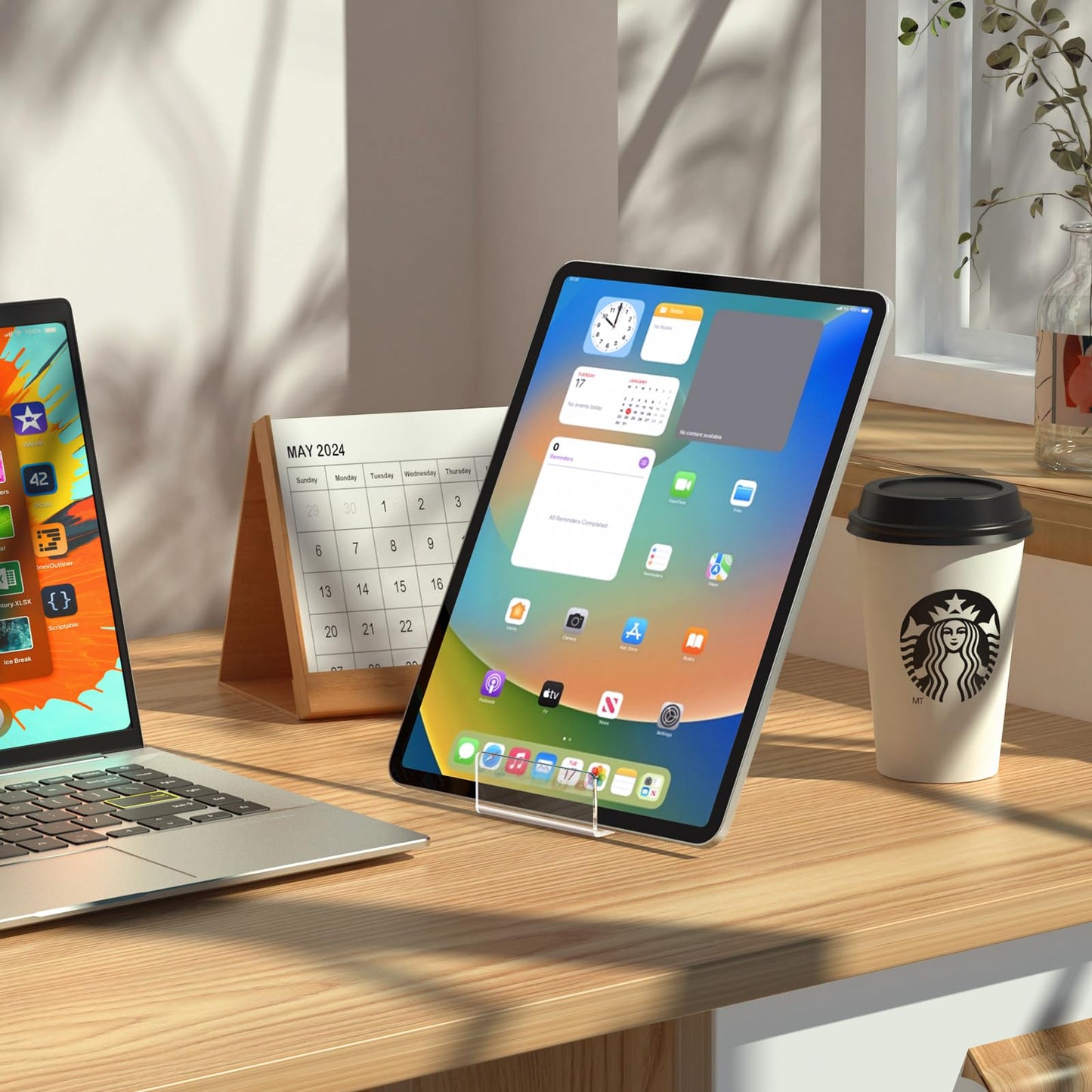 4 Pack Acrylic Book Stand, Book Holder for Display, Clear Easel Stand for Display, Display Holder for Postcard, CD, Frame, Picture, Magazine, Plate, Phone, Sticker