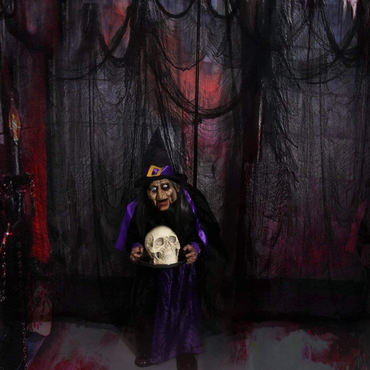 Niurui Halloween Black Creepy Cloth 315 x 79 inch Spooky Halloween Decoration for Haunted Houses Outdoor Nativity Scenes