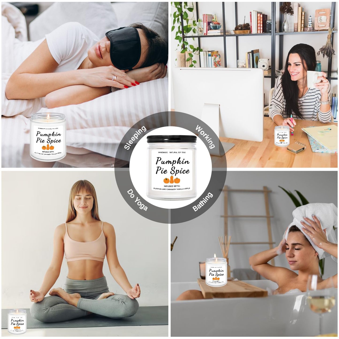 Fall Candles, Pumpkin Cinnamon Spice Candle, Fall Decor, Fall Decor Candles for Home, Fall Decorations for Home, Fall Pumpkin Cinnamon Spice Scented Candles - 9 Oz Fall Candles Gifts for Women