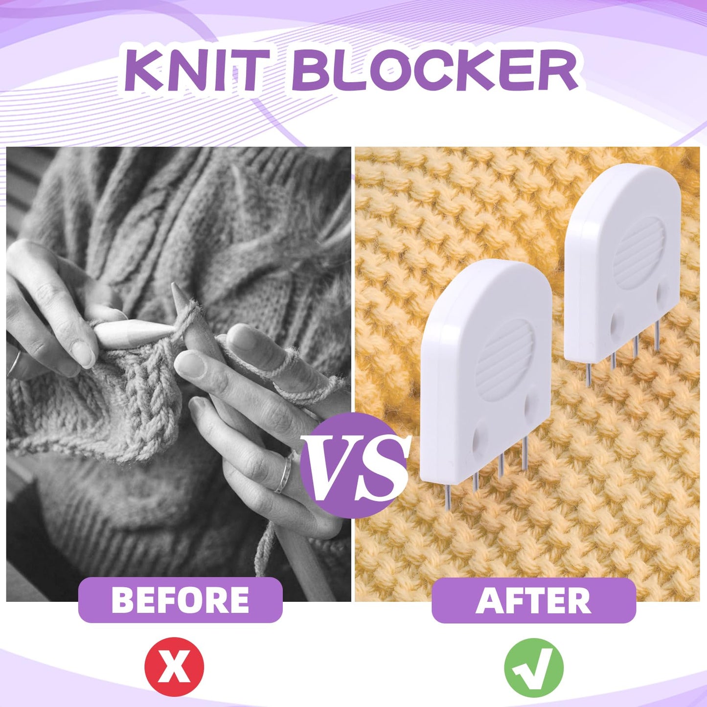 20Pcs Knit Blockers & Pins Kit, Knit Blocking Combs for Blocking Knitting Crochet Sewing Lace Needlework Projects Tool Device