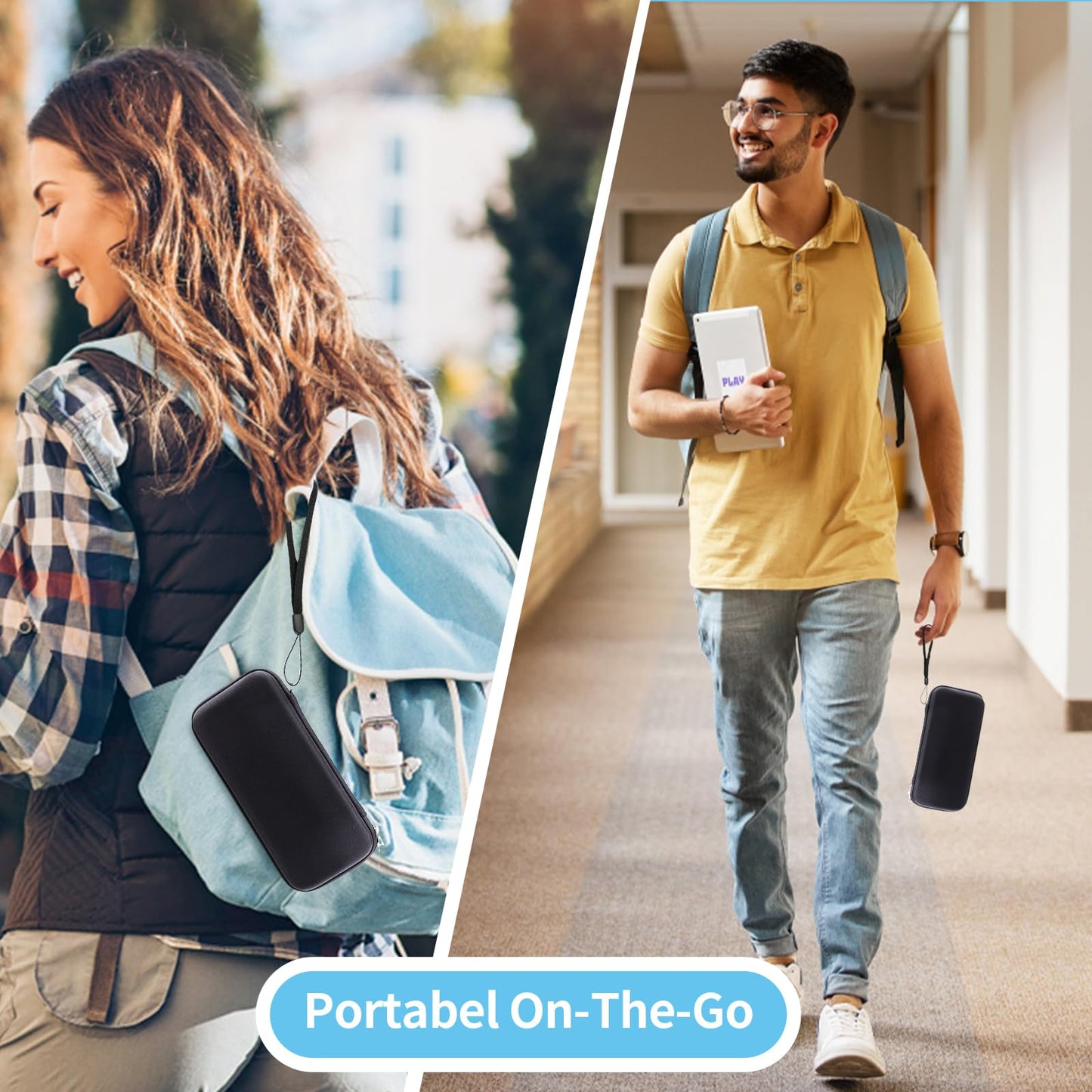 iDream365 Upgraded Hard Pencil Case Box for Adluts,Durable Pen Carrying Case with Zipper-Black