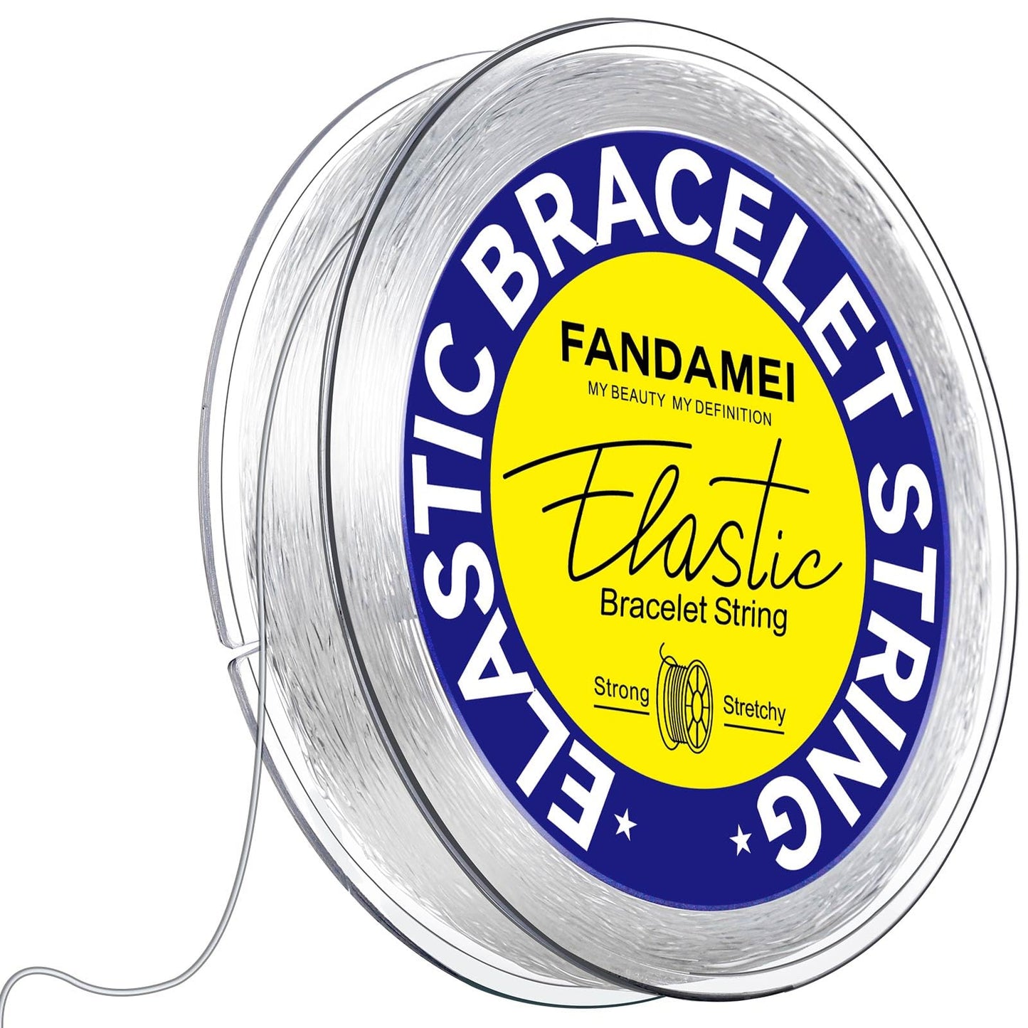 0.5mm Elastic Bracelets Strings Cord, Elastic Crystal Stretch Bead Cord for Jewelry Making, Clear Stretchy Elastic String Cord for Beading, Transparent Thread for Bracelet Necklace Making