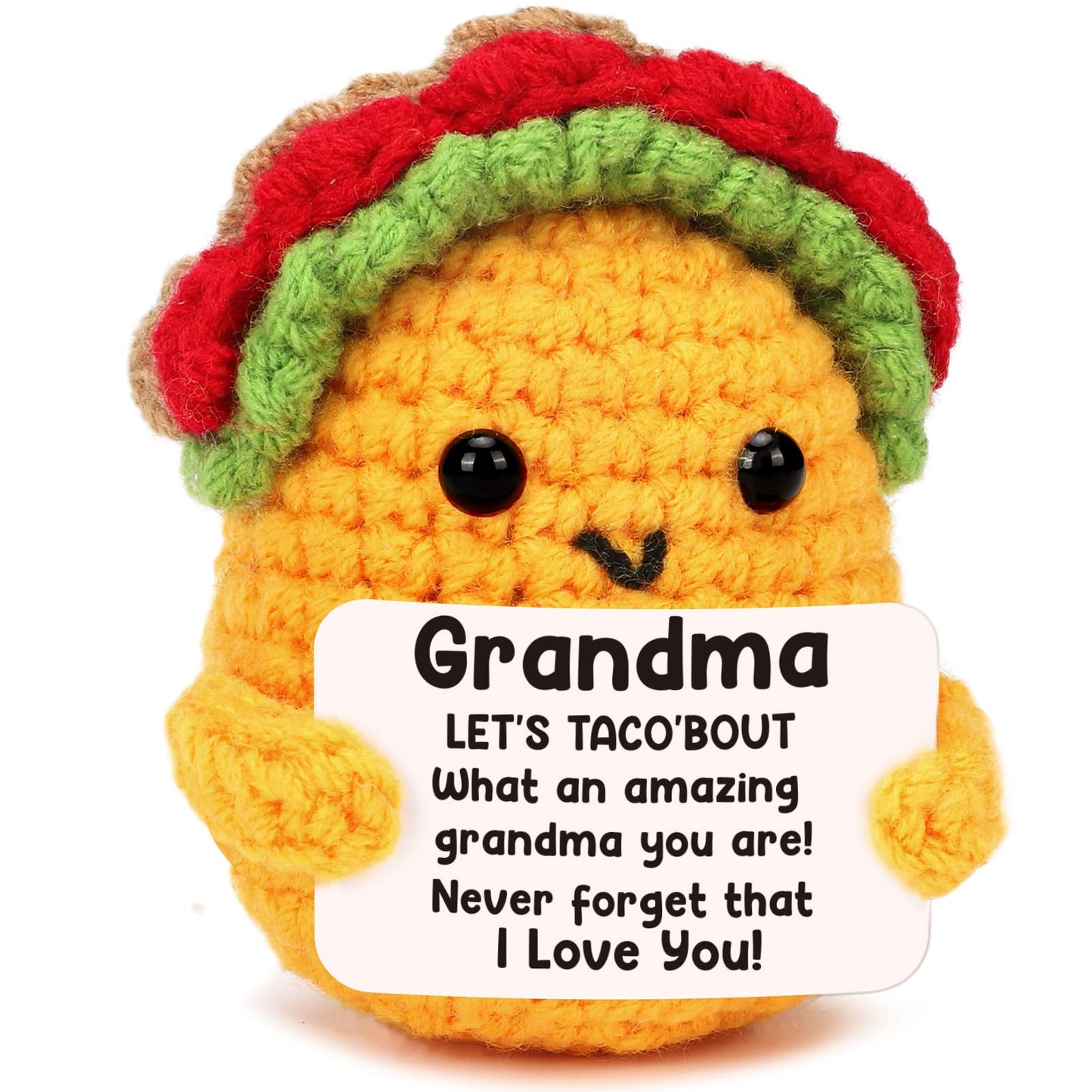 Grandma Gifts Valentines Birthday Gifts for Grandmother from Grandkids Gigi Gift for Great Best Grandma Ever Mothers Day Christmas Funny Granny Grandparents Mimi Nana Gigi Handmade Crochet Taco