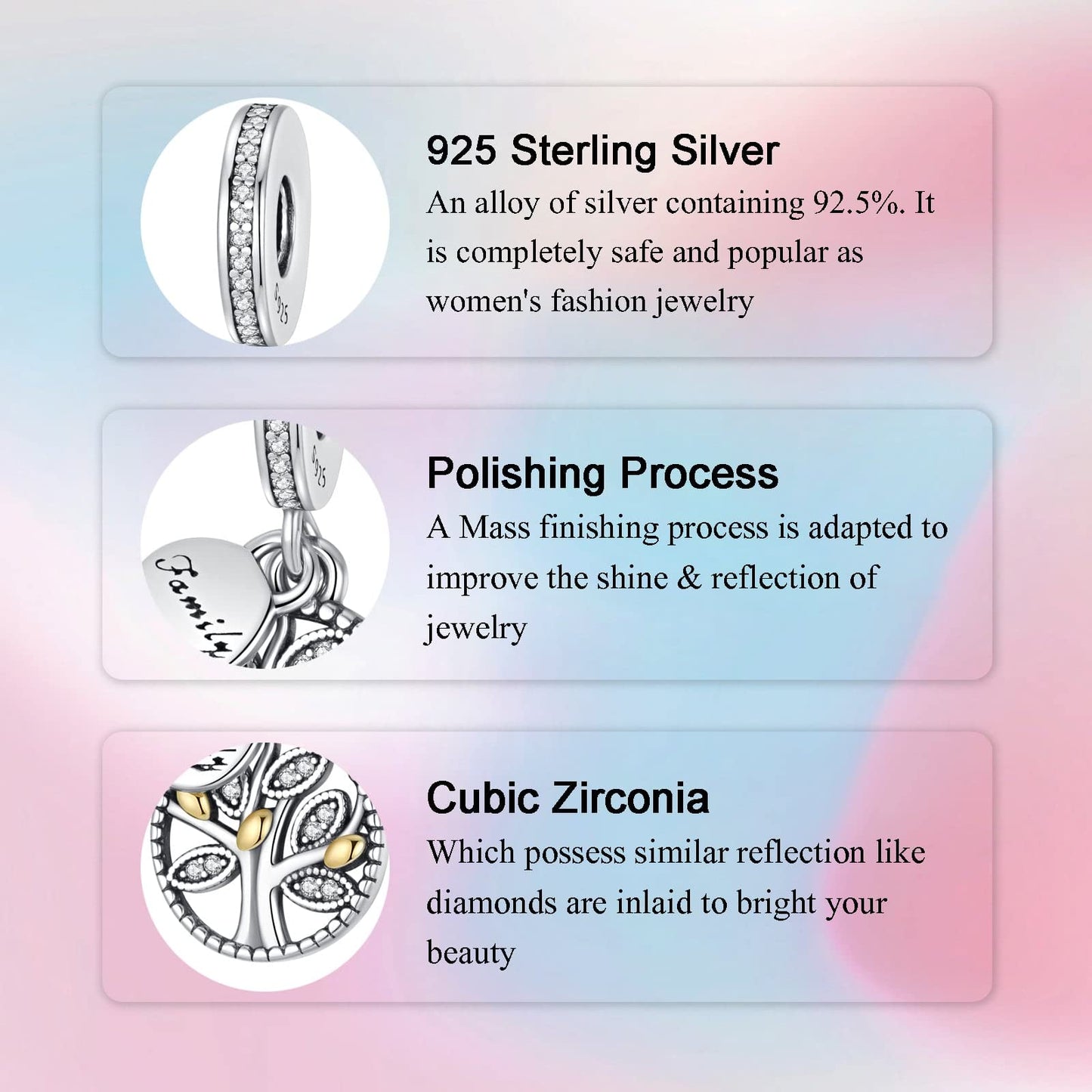 Alstade Family Tree Dangle Charm 925 Sterling Silver Charms fits Bracelets and Necklace Pendant Bead Charms Jewelry Present for Women Family Friends