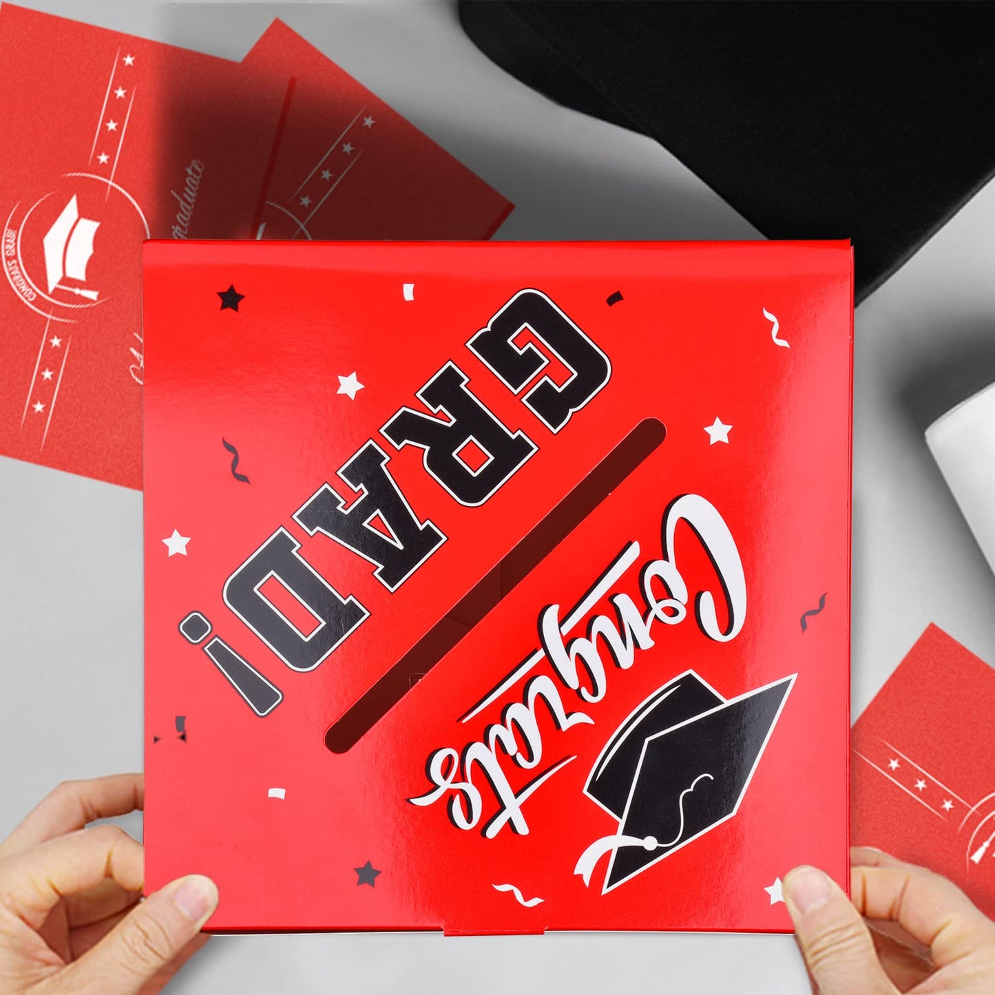 Gatherfun Graduation Decorations 2026 Grad Card Box for Gift Graduation Party Favors Decor Party Supplies Red