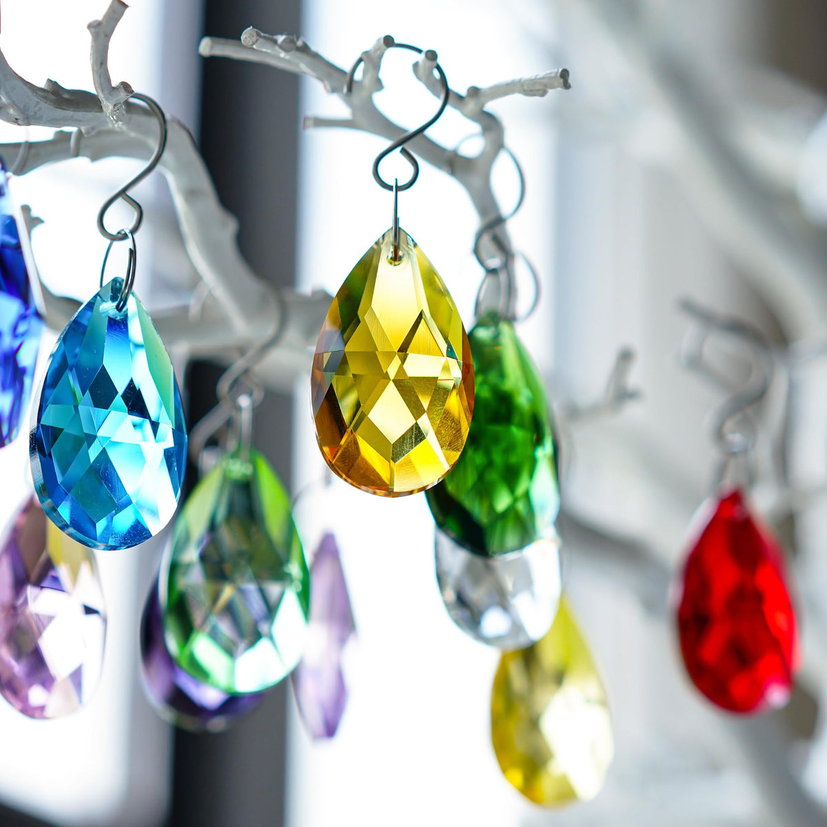 12 Pcs 38mm Multi-Color Crystal Prism Suncatcher Window Decor