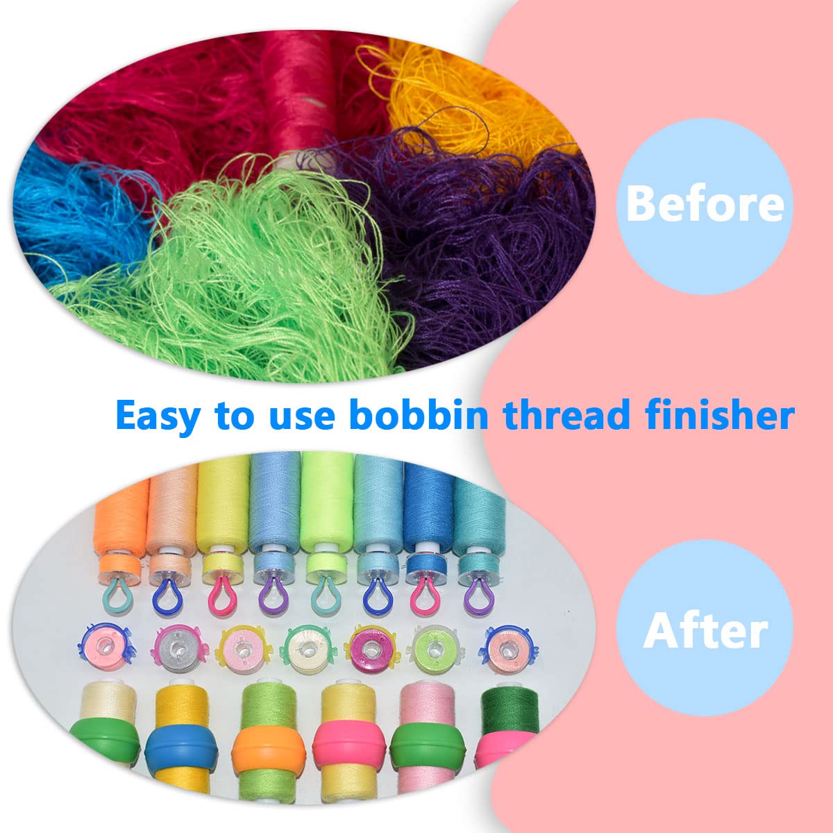 142 Pcs Bobbin Thread Organizing Clips, 70 Bobbin Holder Clips Color Thread Clips Holder, 32 Silicone Holder Bobbin Holders, 40 Bobbin Thread Holders for Quilting Sewing Machine Spool Organizing