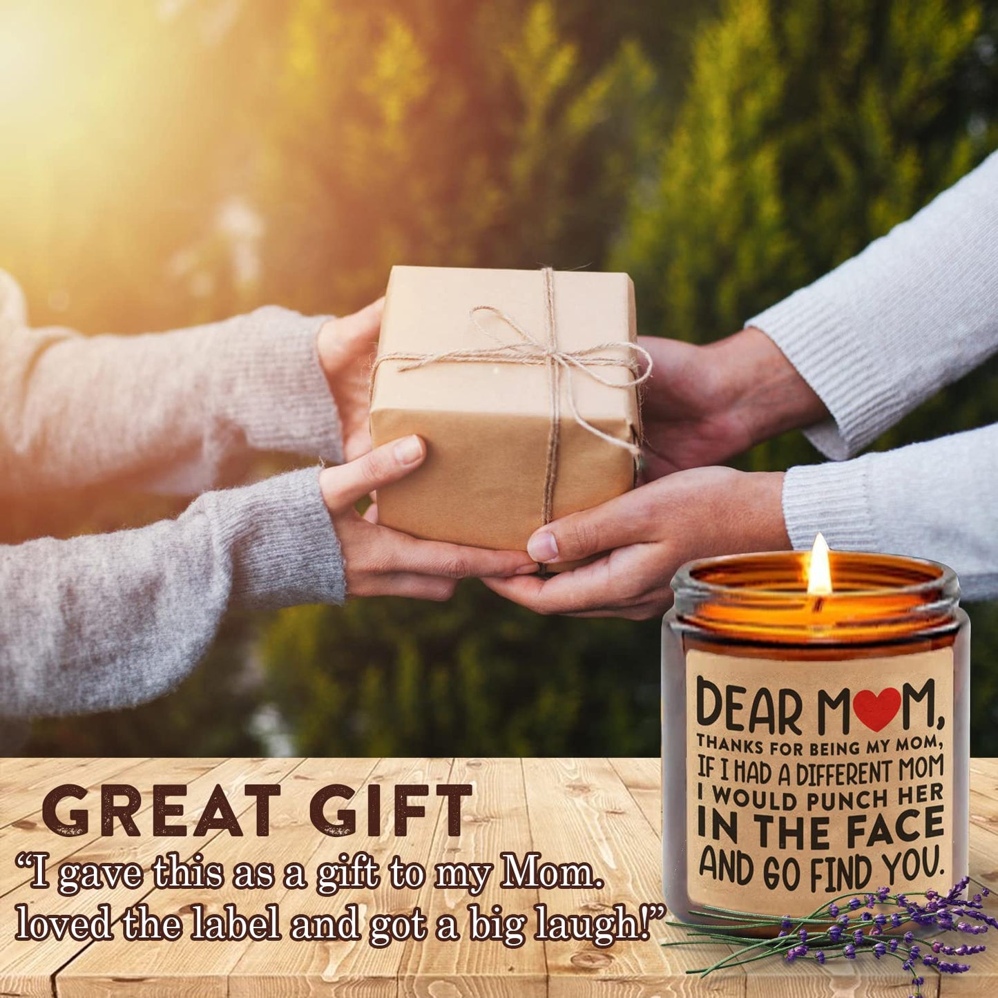 ShinyKT Gifts for Mom from Daughter Son - Mothers Day Gifts for Mom Wife - Birthday, Christmas Gift Ideas for Moms - Gift for Mama, Moms, Mother from Kids - Lavender Scented 7oz