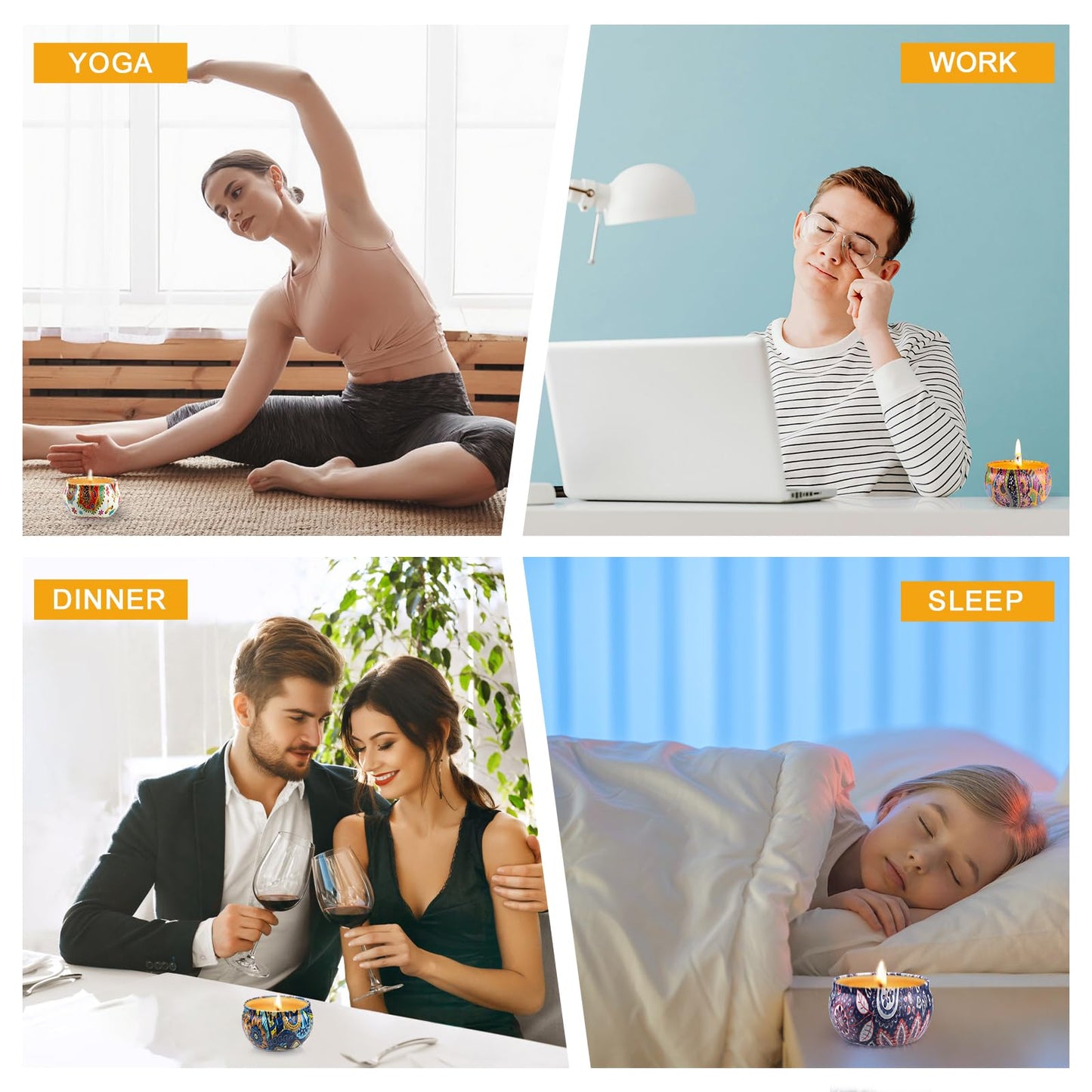 Scented Candles Gift Set for Women, 4 Pack Natural Fragrance Aromatherapy Candles for Home Scented, Long Buring Soy Wax Candles Gifts for Decoration Birthday Valentine's Day