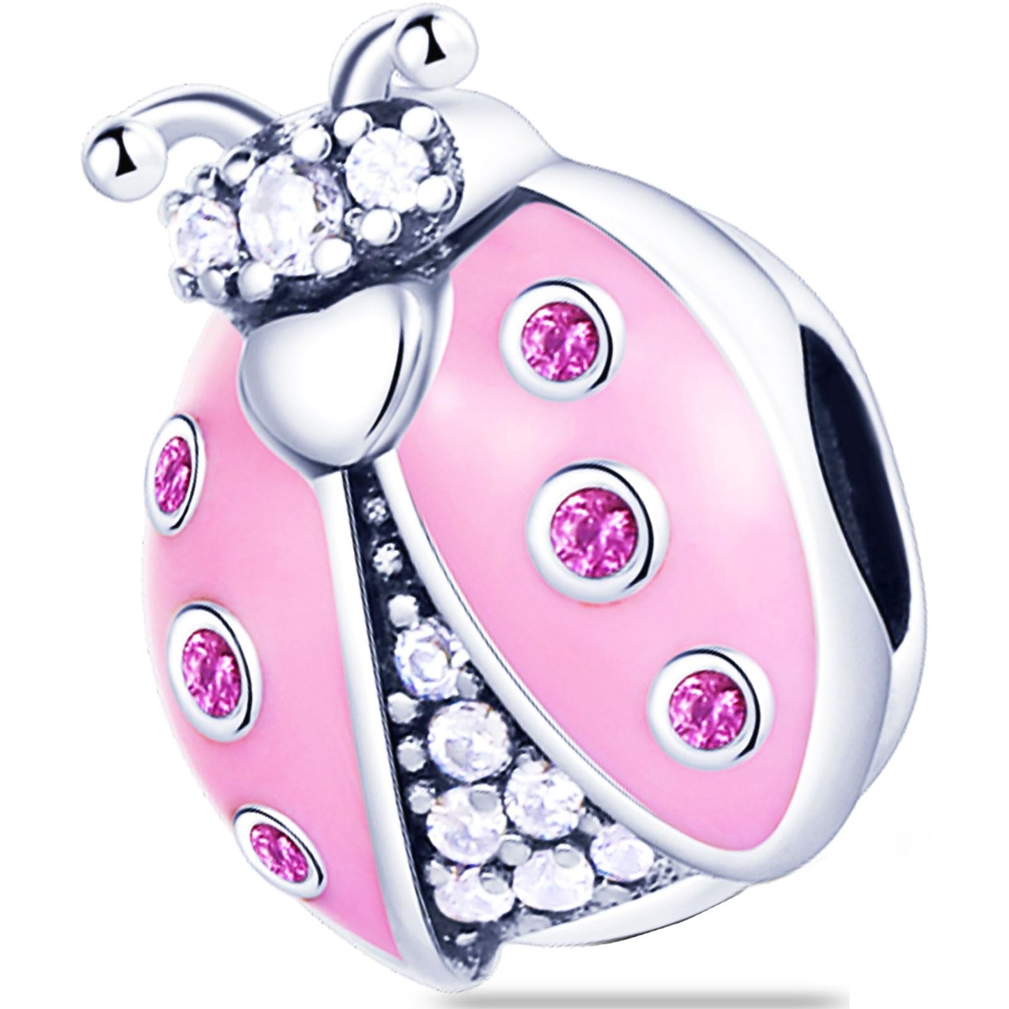 NUJIFFY 925 Sterling Silver Charms Bead for Bracelets & Necklaces, Pink Cat Kitten Animal Charms Pendant, Bunny Piggy Beads Charm Bracelets, Cute Graduation Gifts Jewelry for Women