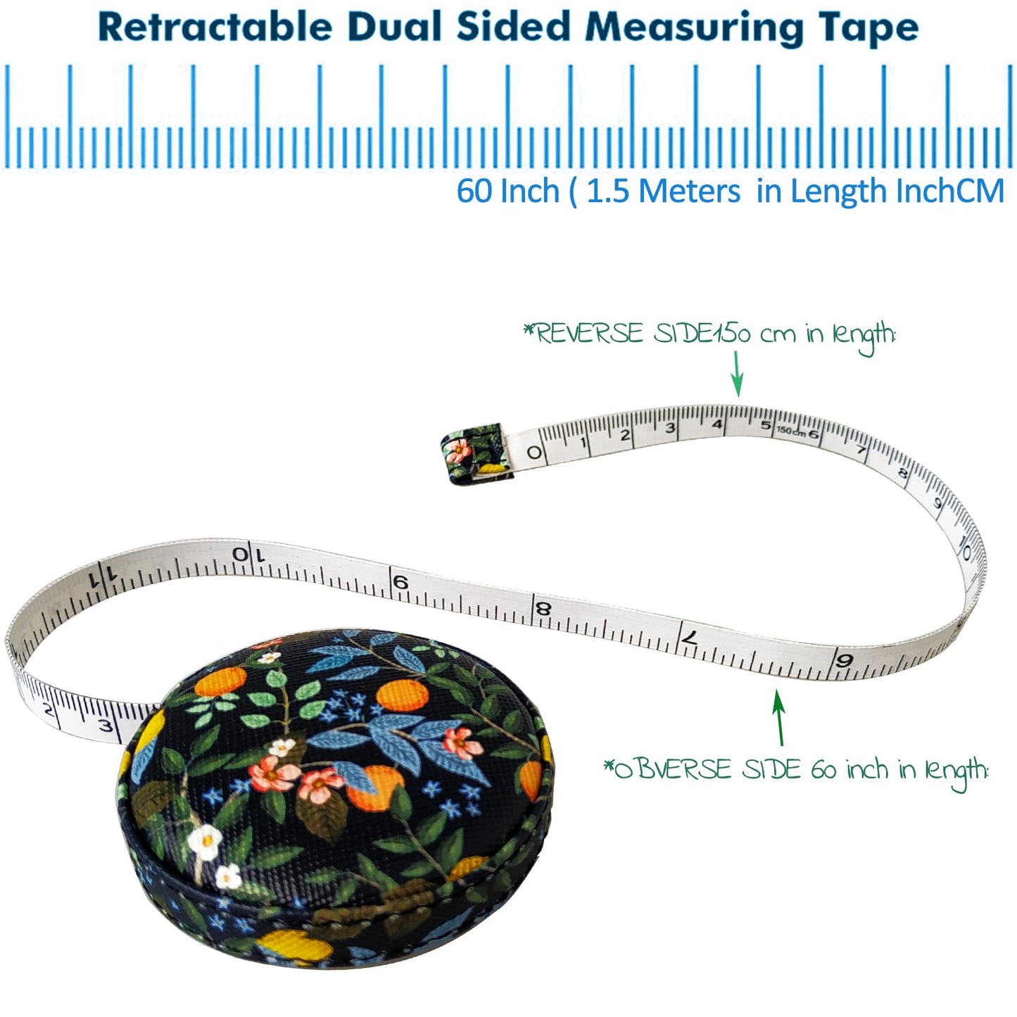 Tape Measure Measuring Tape for Body Tailor Cloth Fabric Sewing Knitting Craft Weight Loss Measurements Retractable 60-inch 1.5 Meter Push Button Dual Sided Tape Measure
