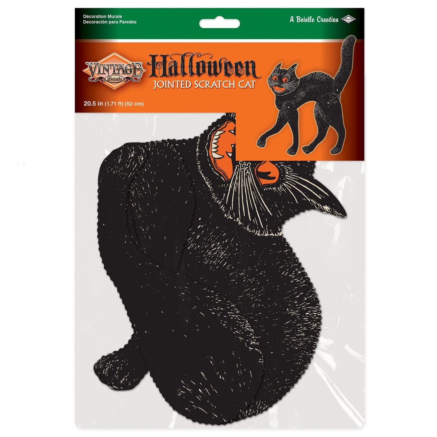 Beistle Jointed Scratch Cat - Black