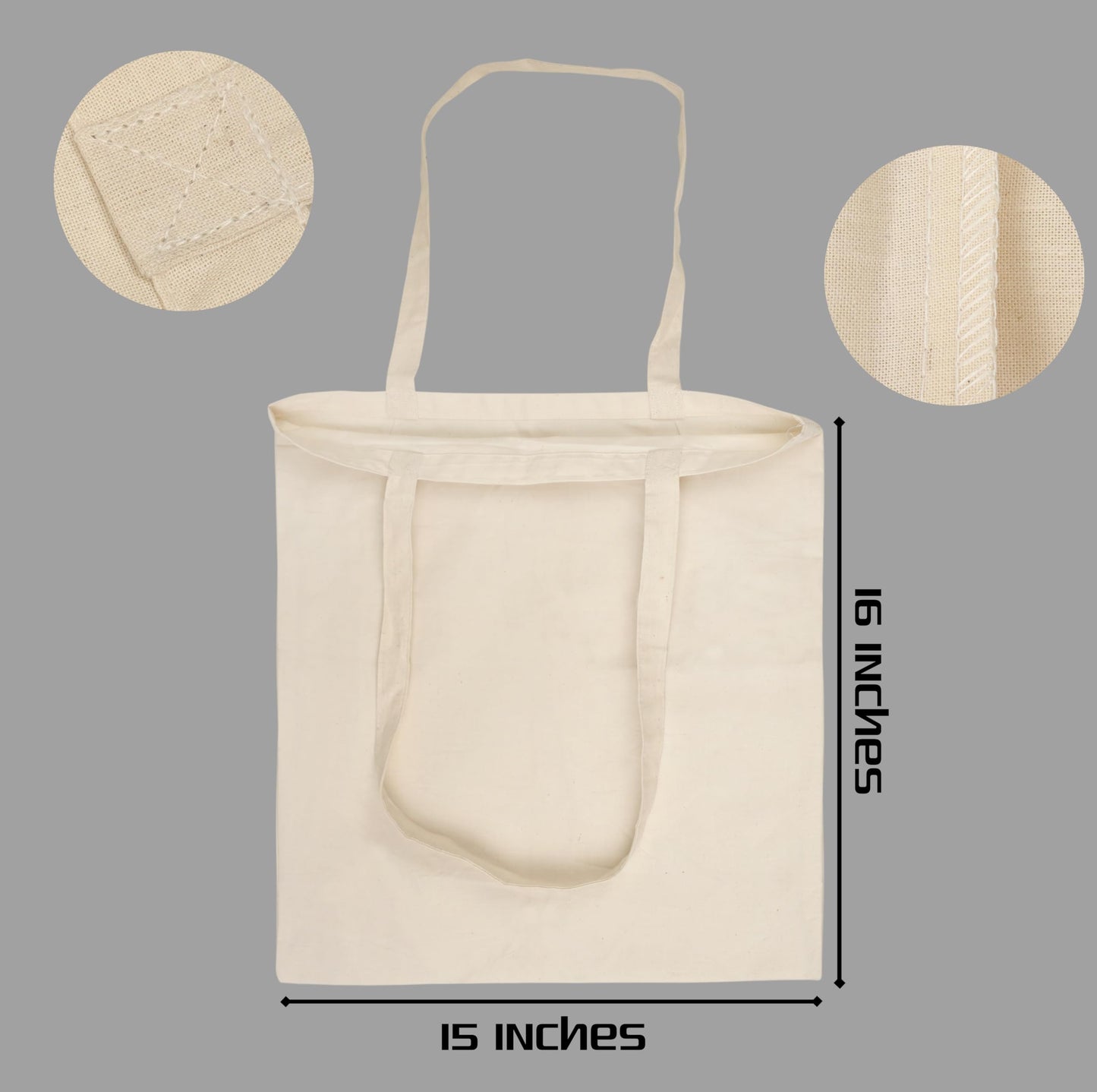 Tote Bags Bulk - 100% Cotton Reusable Shopping Bags - 6 & 12 Pack Grocery Bags Reusable Shopping Bags - Tote Bags for Women 15 x 16