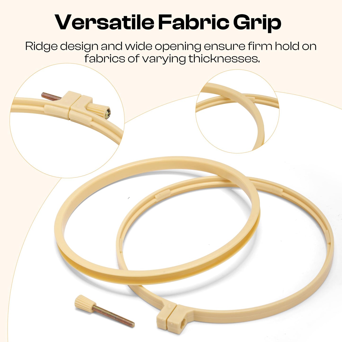 6 Pieces Embroidery Hoops 3 Inch to 10 Inch Cross Stitch Hoop Small Embroidery Hoop with 16 Pieces Needles for Embroidery