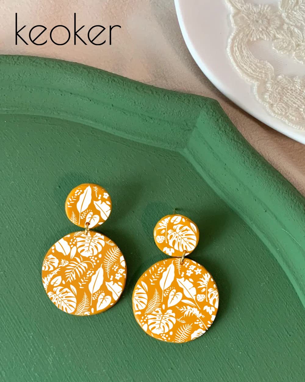 Silk Screen Stencils for Polymer Clay, 3 PCS Reusable Silkscreen Print Kit,for Printing on Clay & Other Jewelry Clay Earrings Decoration, Each 6" X 3.8"