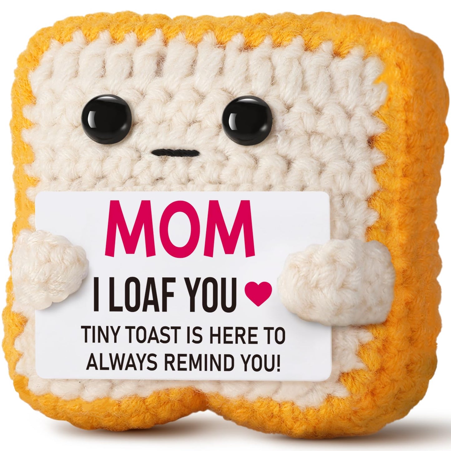 Mothers Day Pun Gift for Mom from Daughter Son- Handmade Cute Loaf Crochet Toast - I Love You Funny Presents for Moms Bonus Mamas Mother-in-Law Birthday, Valentine's Christmas Stocking Stuffers