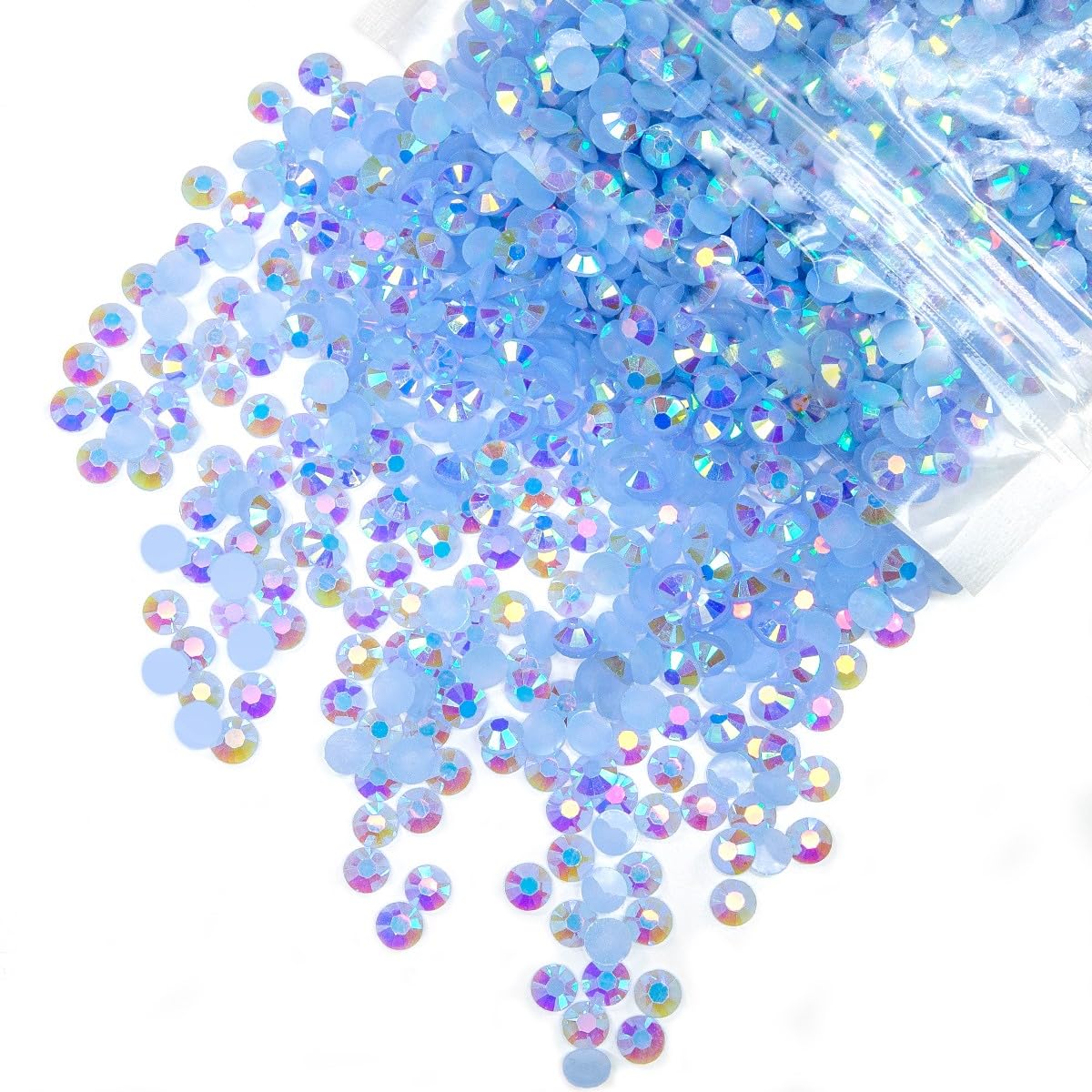 qiipii 3000PCS 4mm Light Blue AB Resin Rhinestones Baby Blue Flatback Jelly Stones Bulk SS16 Non-Hotfix Diamonds Gems Charm Supplies for Nails Face Eye Makeup Body Tumblers Bottles DIY Crafts Shoes