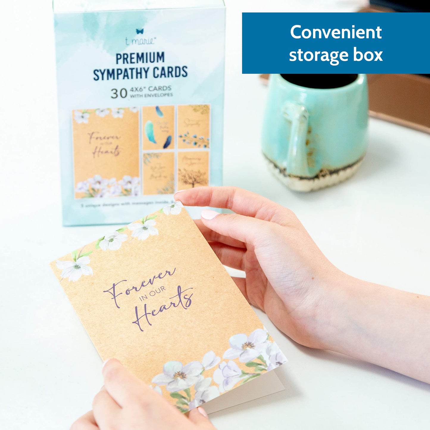 30 Sympathy Cards Assortment Box with Envelopes - 4x6” Kraft Style Bulk Condolence Cards - Assorted Sympathy Cards With Heartfelt Messages Inside for Funeral