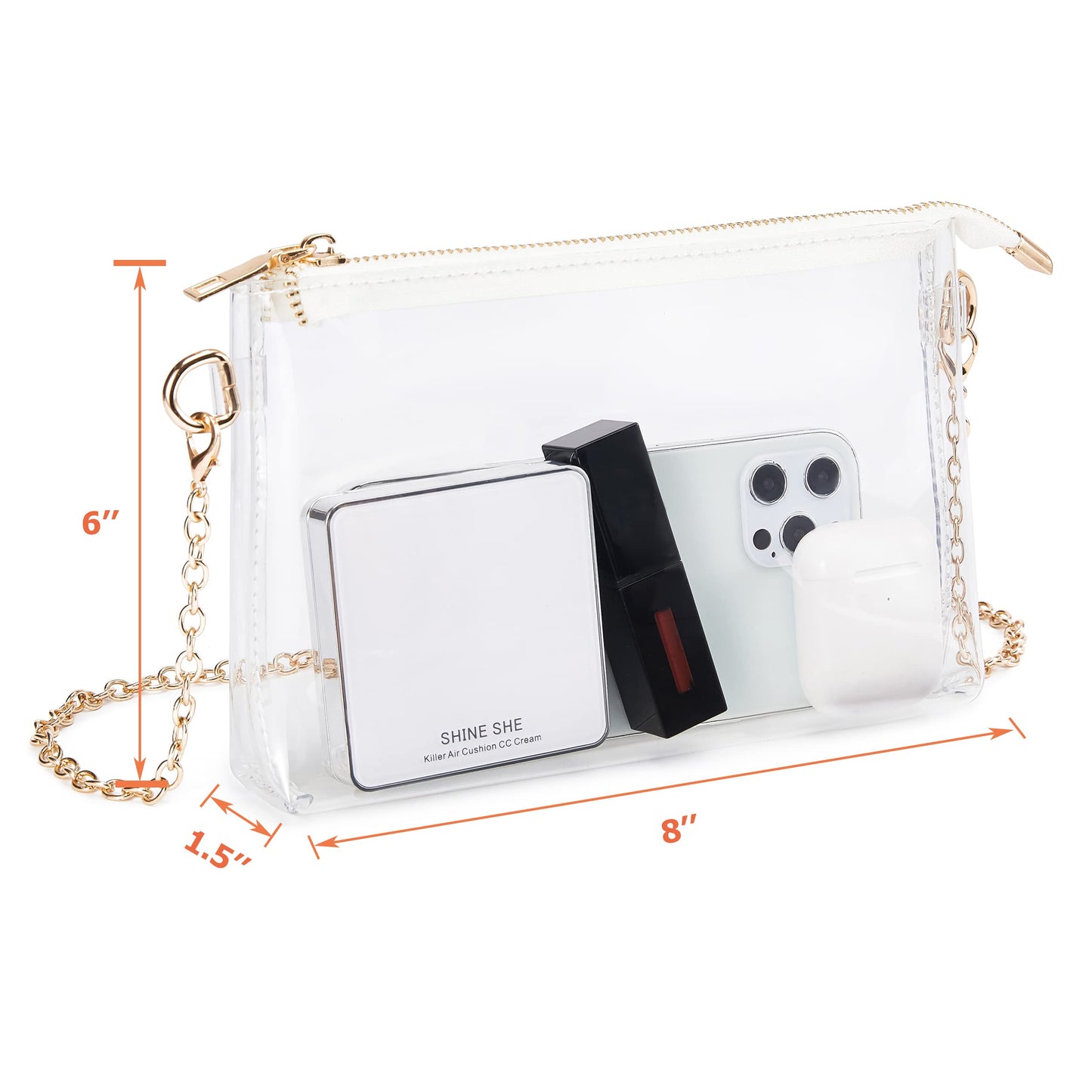 COZYOFFI Clear Bag Stadium Approved: Suit for Quick Security Check - Small Transparent Purse for Women
